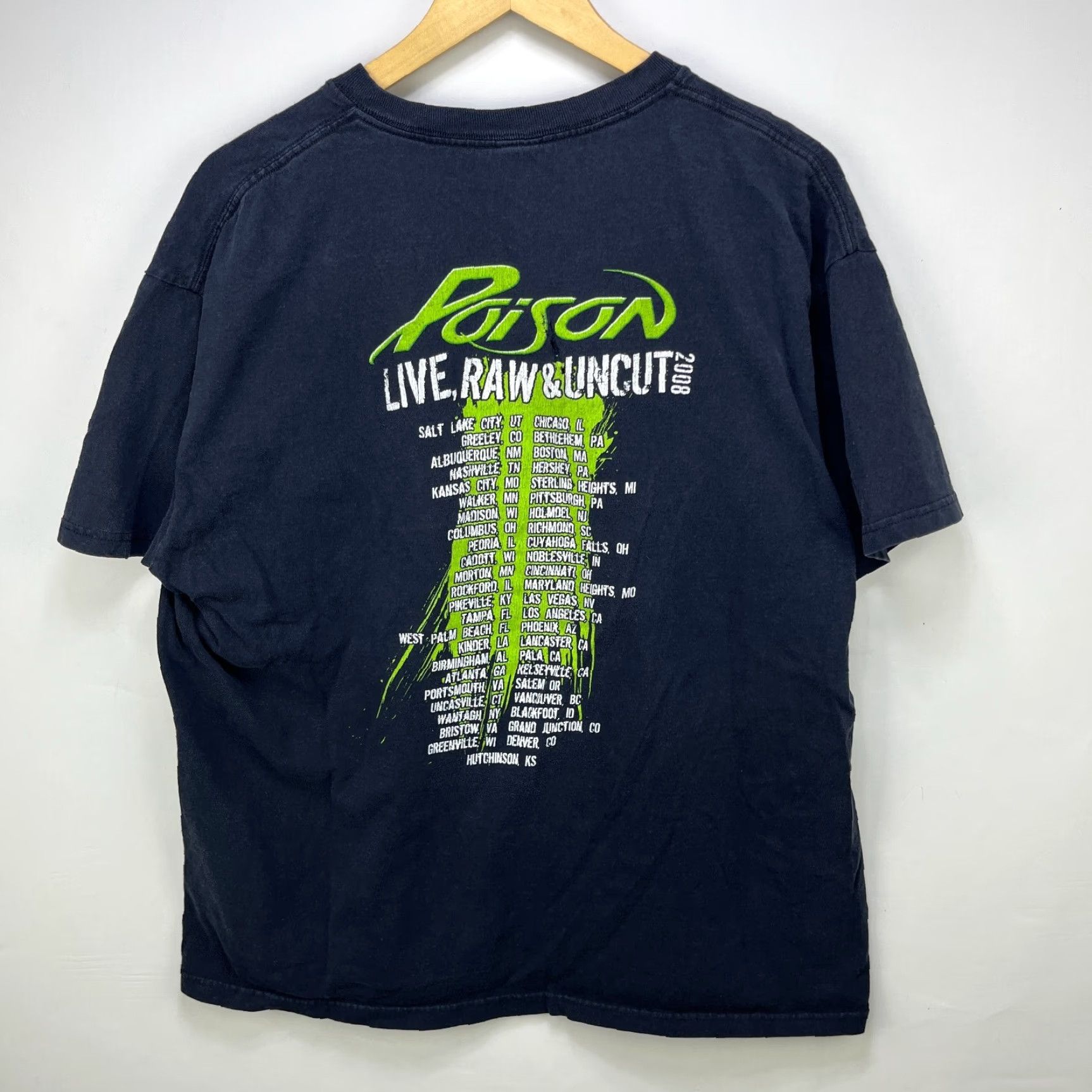 Anvil VINTAGE Poison Band T Shirt XL Black Men T-Shirt 90s Tour Live Raw Uncut Size US XL / EU 56 / 4 - 5 Thumbnail