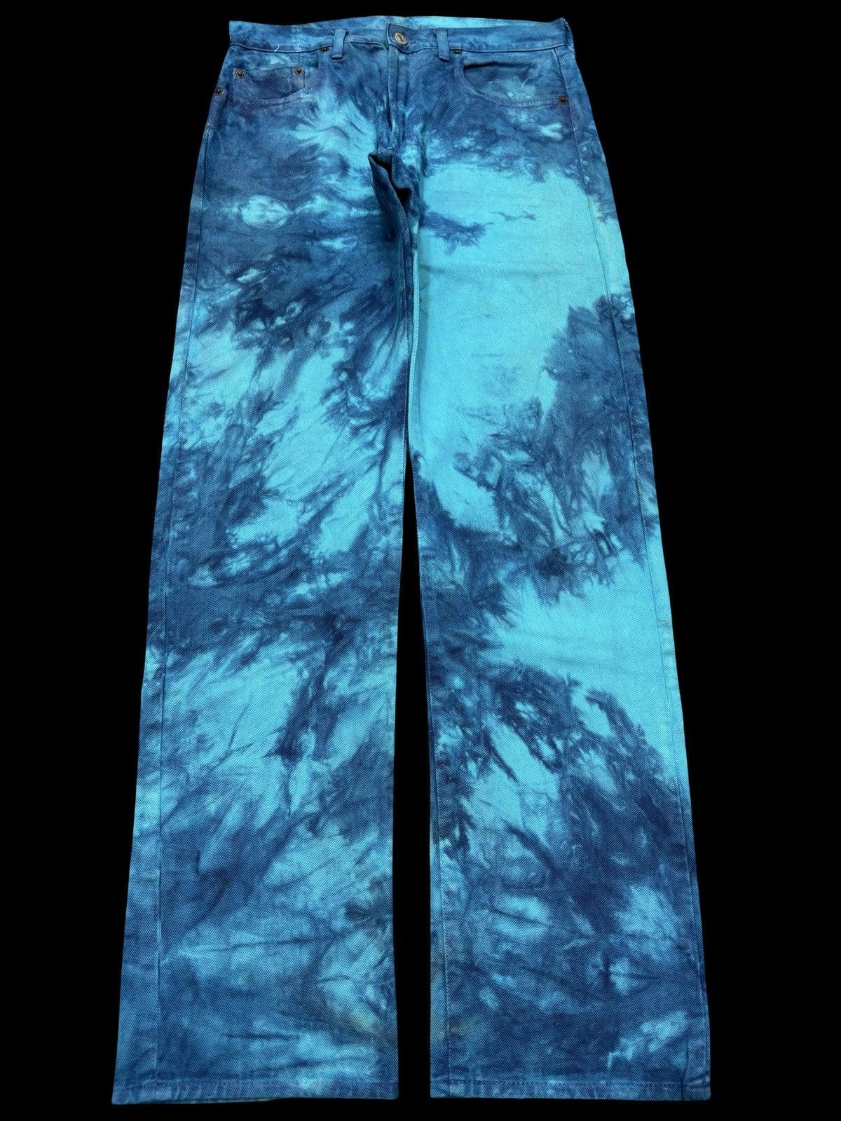 Designer 💥Vintage GO WEST Very Rare Tye Dye Sick Floral Denim F674 Size US 31 - 1 Thumbnail