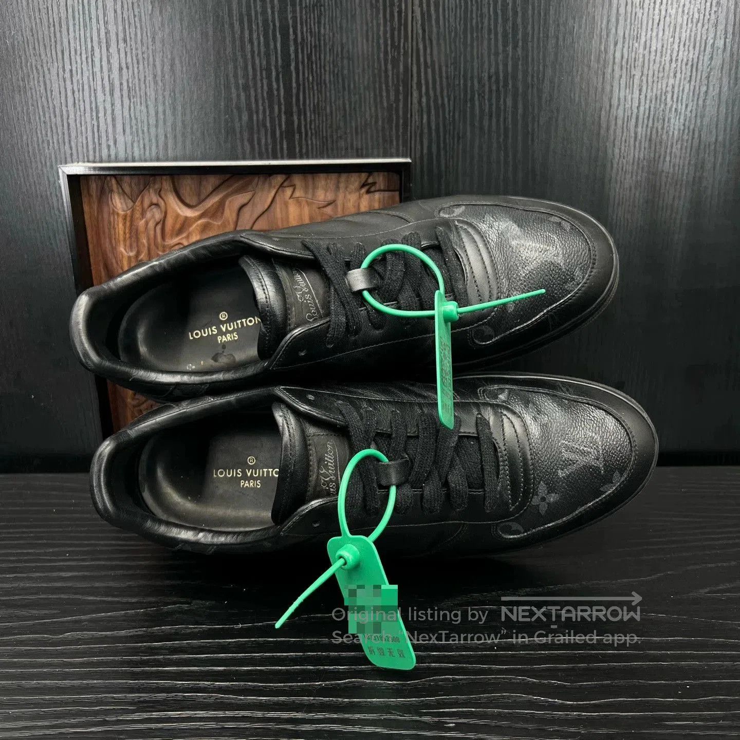 Louis Vuitton Black Leather Low-Top Sneakers Size 9. Size US 9 / EU 42 - 8 Thumbnail