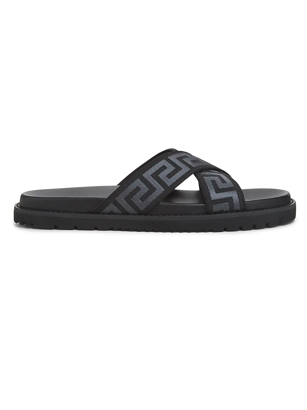 Versace os11x0326 Greek Key Strap Flat Sandals in Grey/Black Size US 10 / EU 43 - 1 Preview