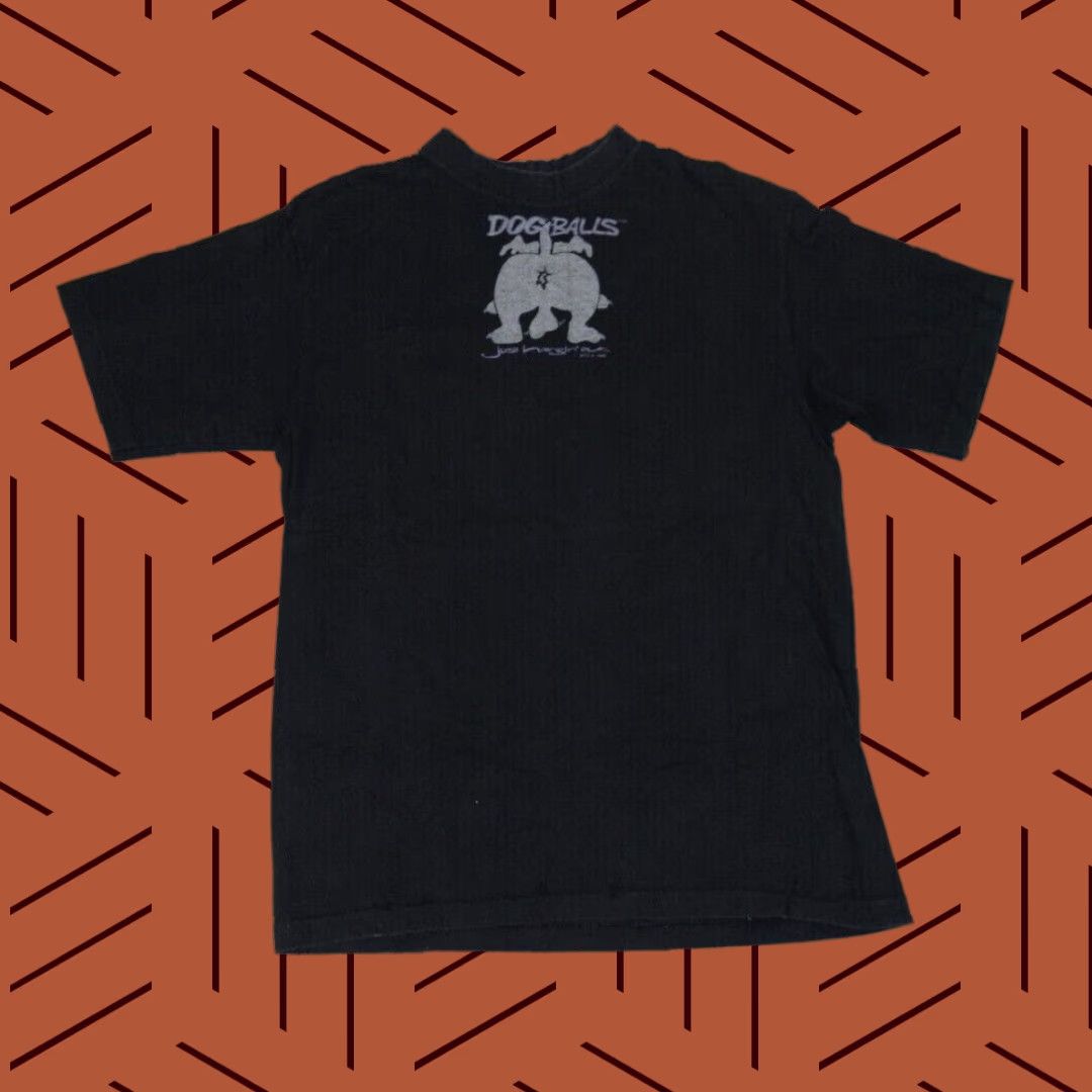Vintage VINTAGE 90S DOG BALLS JUST HANGIN OUT T-SHIRT LARGE PRINT GREY FUNNY JOKE L USA Shirt Mens T-Shirt Size L Black Cotton SHORT SLEEVE ROUND NECK DOT BBN Size US L / EU 52-54 / 3 - 1 Thumbnail