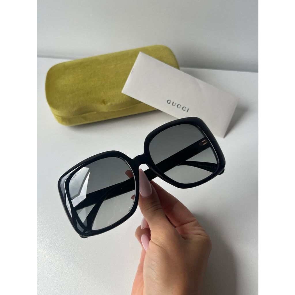 Gucci SALE! NEW Gucci GG0714SA Black Sunglasses with Striped Arms Size ONE SIZE - 4 Thumbnail