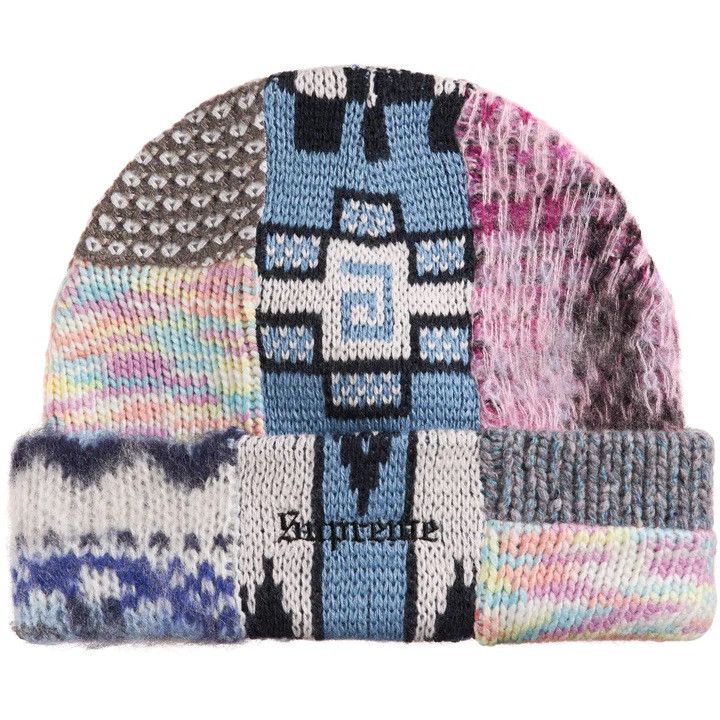 Supreme Supreme Patchwork Beanie Light Blue Size ONE SIZE - 1 Thumbnail