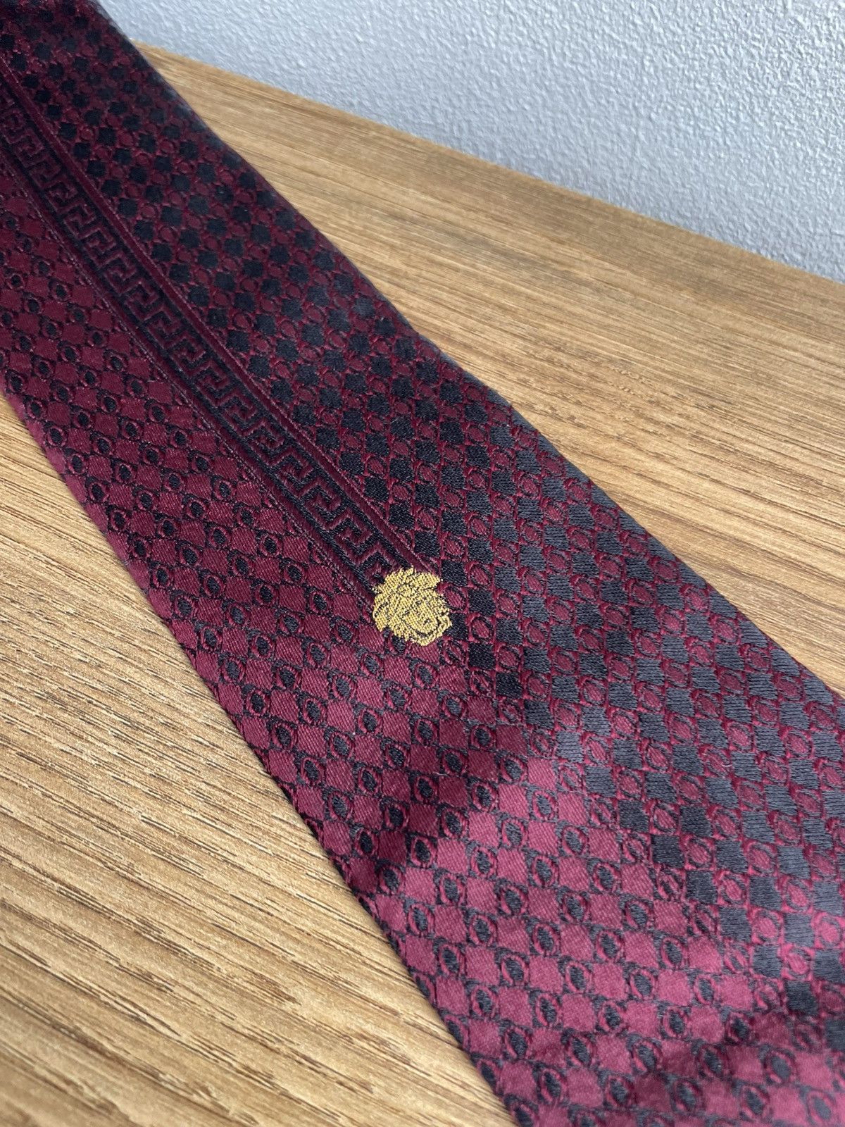 Versace Rare Gianni Versace Vintage 90s Medusa Logo 100% Silk Tie Size ONE SIZE - 14 Thumbnail