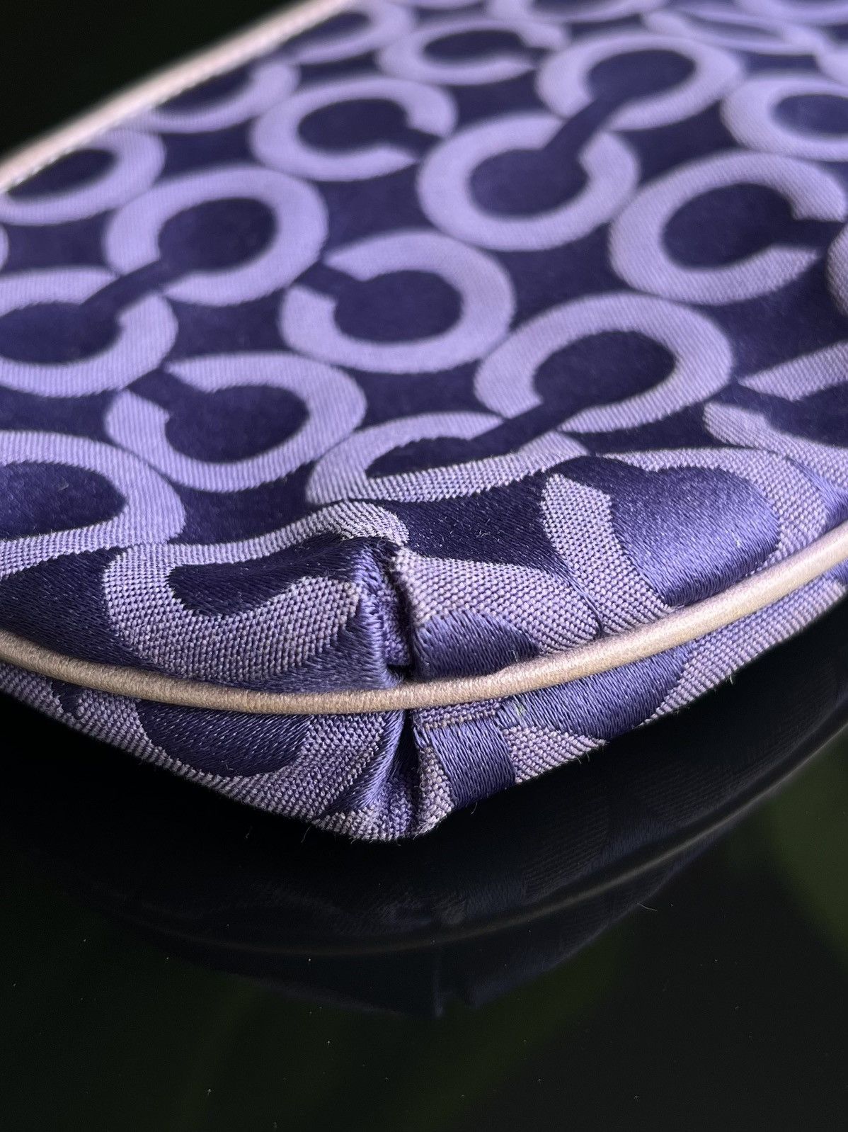 Coach × Vintage Coach Signature Y2K Purple Jacquard Wristlet Purse Size ONE SIZE - 7 Thumbnail