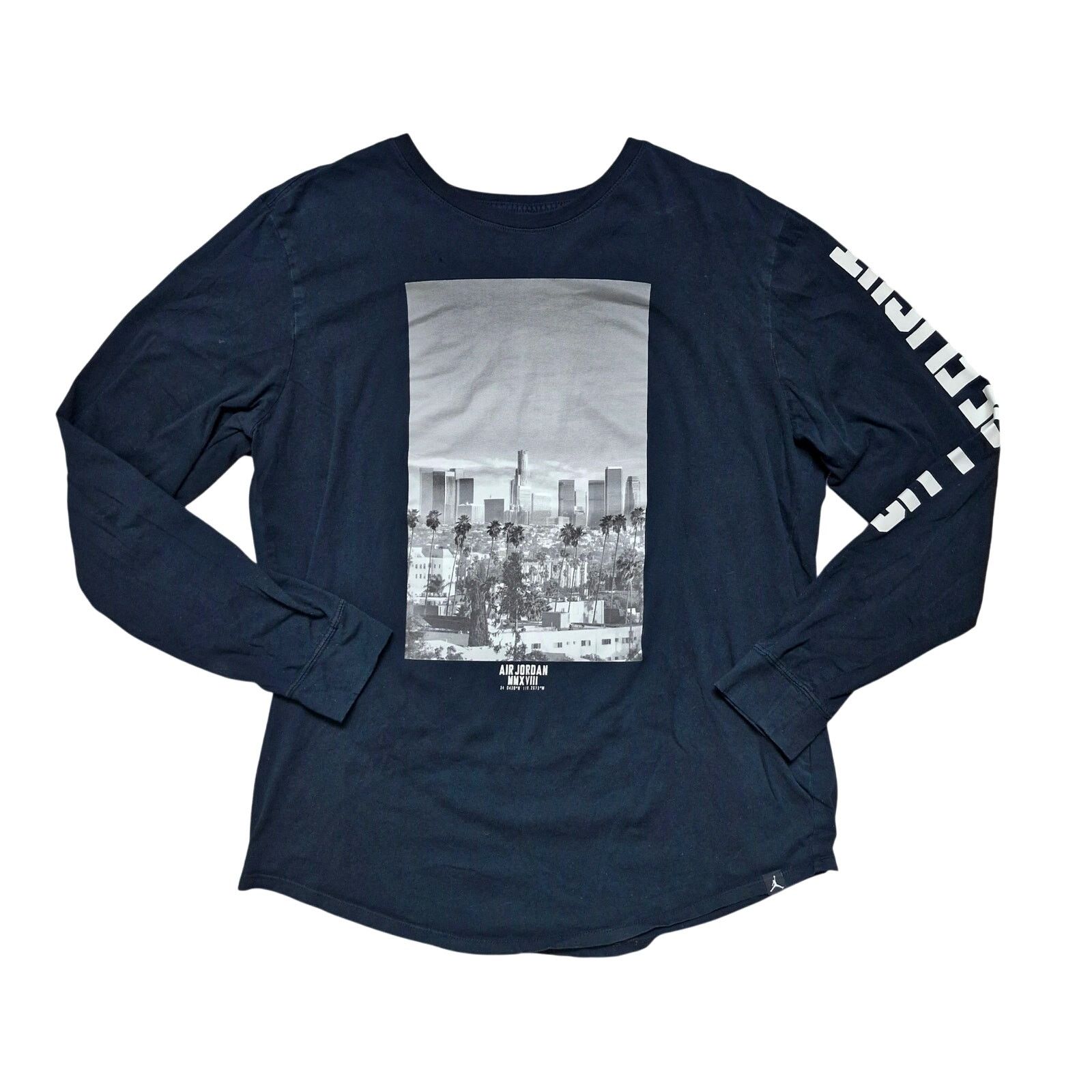 Jordan Brand Nike Air Jordan Men’s XL Long Sleeve Black T-Shirt LA 2018 Size US XL / EU 56 / 4 - 1 Thumbnail