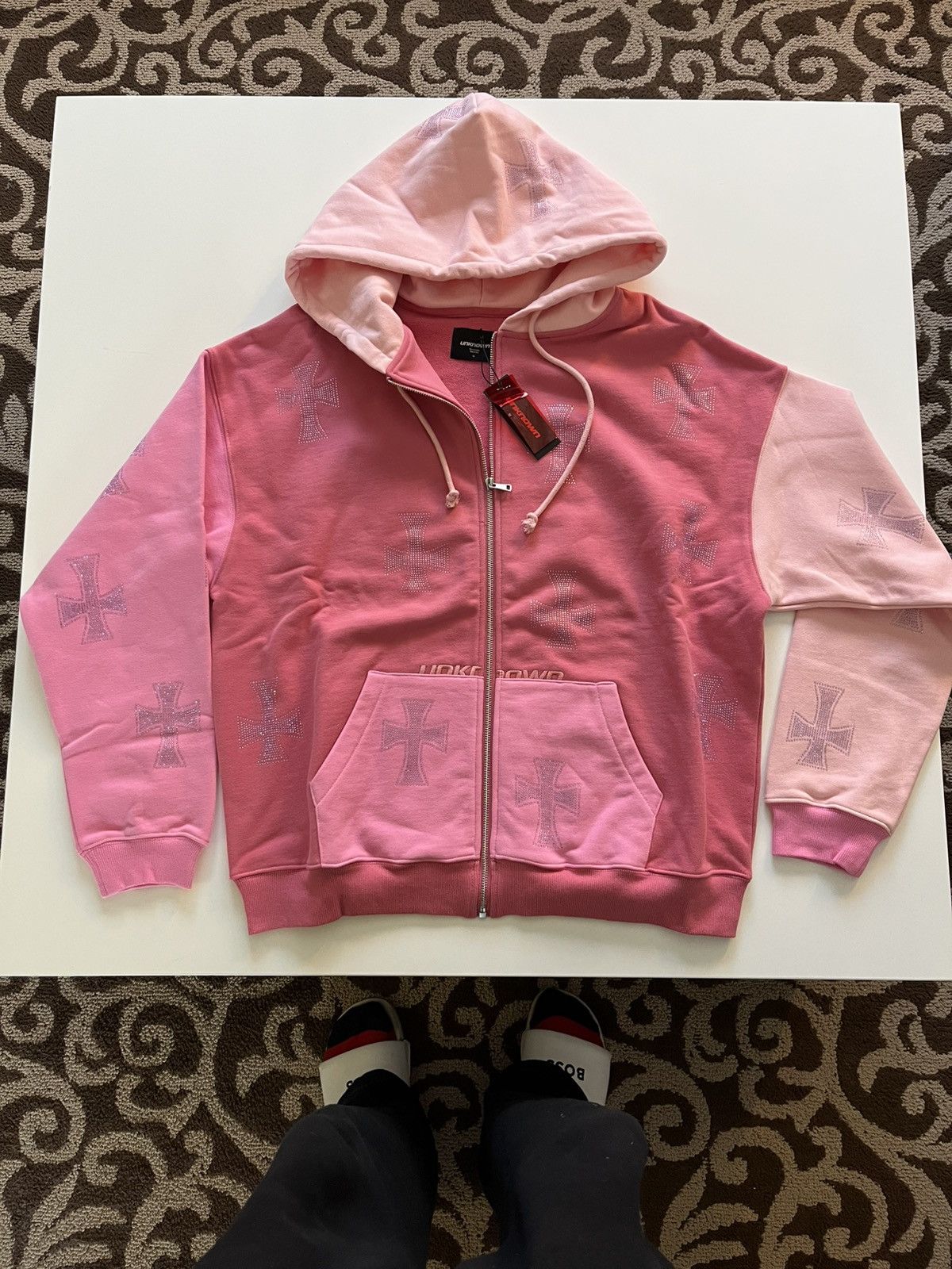 Unknown London Pink Rhinestone Hoodie Size US XL / EU 56 / 4 - 1 Thumbnail