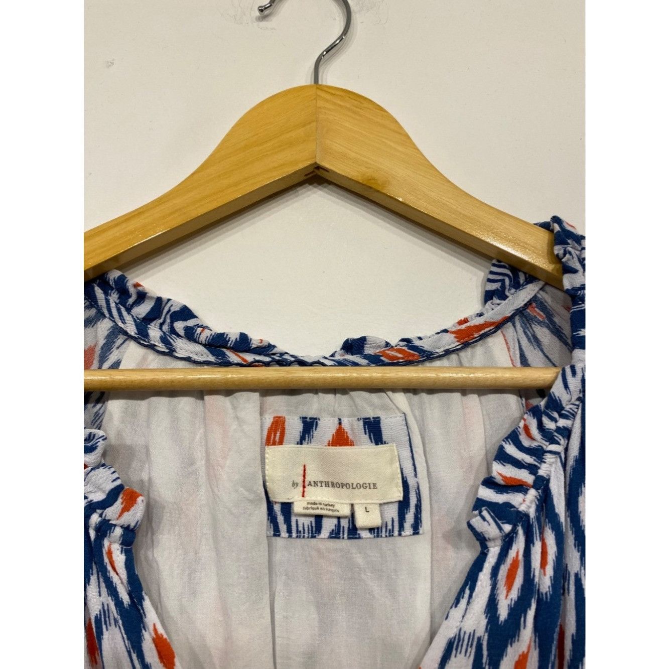 Anthropologie Anthropologie Robin Tiered Mini Dress Blue Ikat Print Size L Size L / US 10 / IT 46 - 3 Thumbnail
