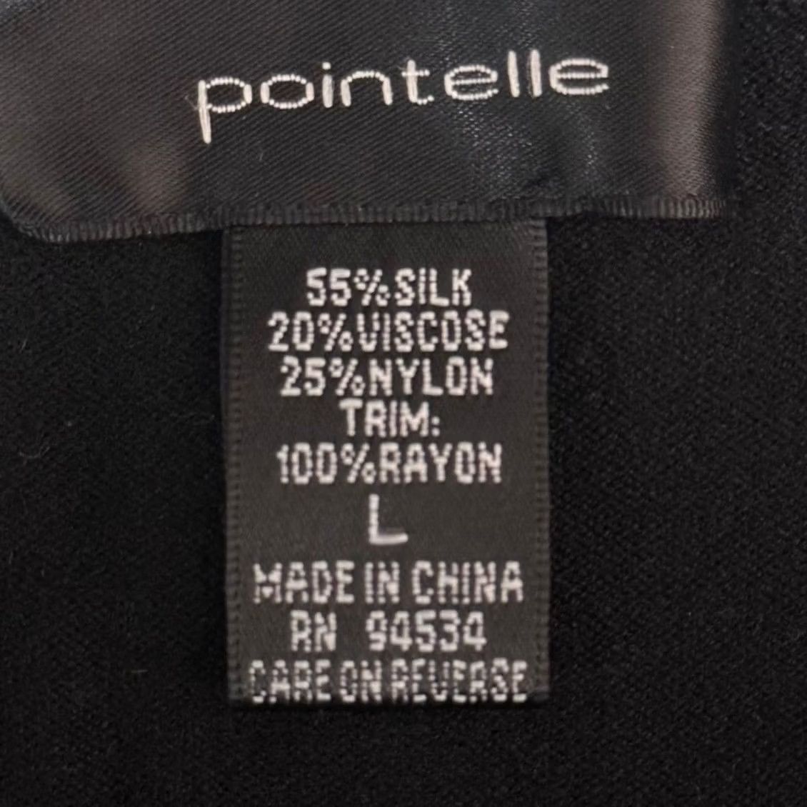 Vintage Pointelle Tank Top L Women Black Silk Blend Lace V-Neck Knit Shell Minimalist Tank Top Size L / US 10 / IT 46 - 5 Thumbnail
