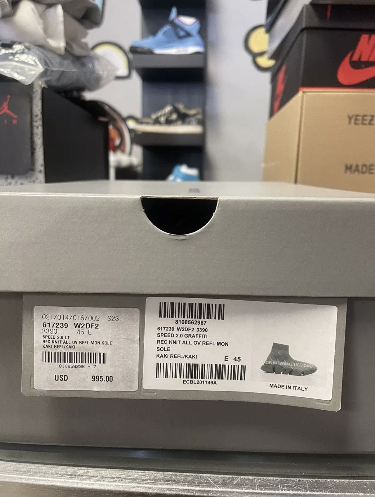 Balenciaga Size 12/EU45 - Balenciaga 2.0 Speed Allover Logo Olive Green Size US 12 / EU 45 - 9 Thumbnail