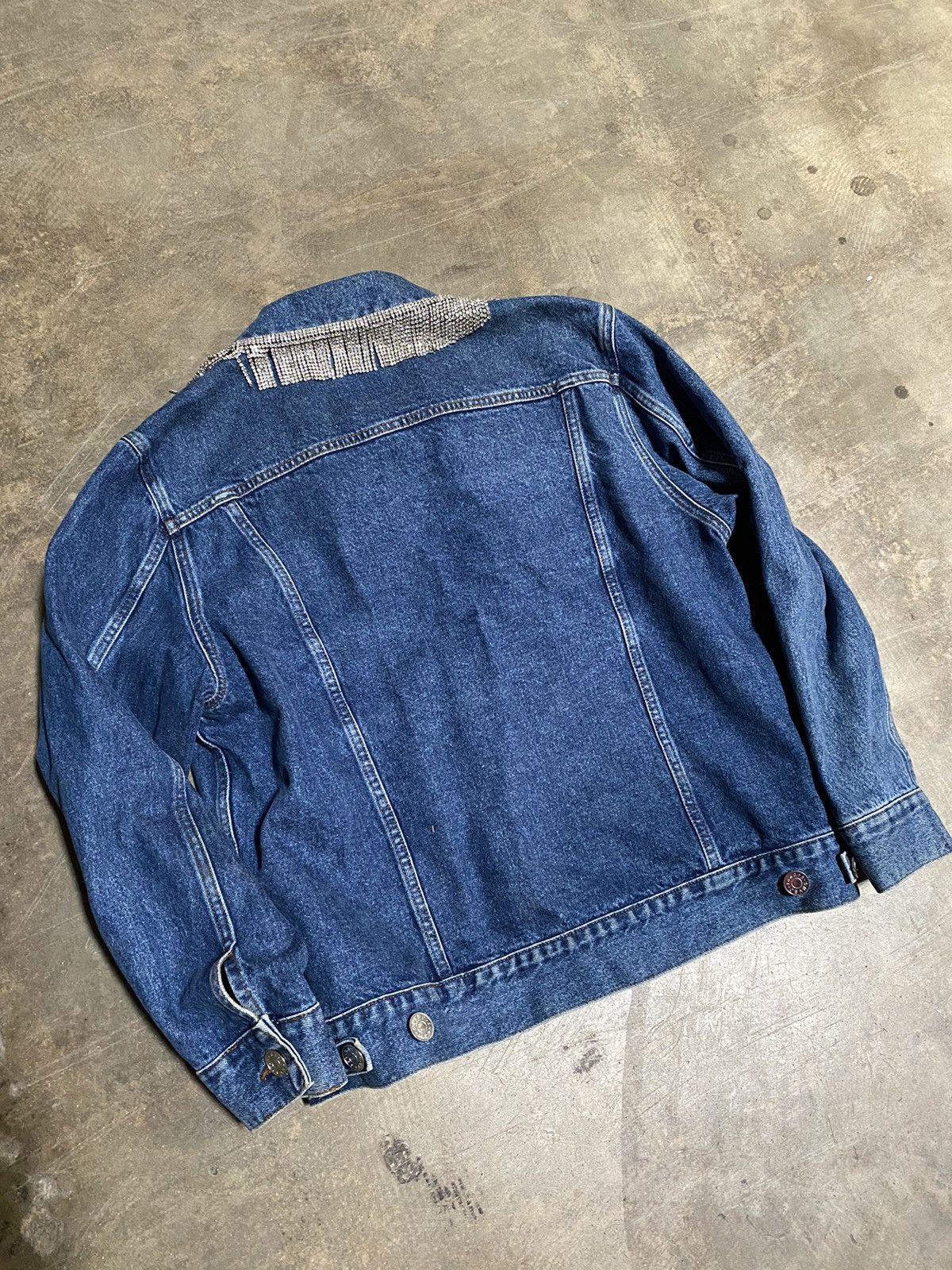 Sandro Rhinestone Fringe Denim Jacket Size M / US 6-8 / IT 42-44 - 4 Thumbnail