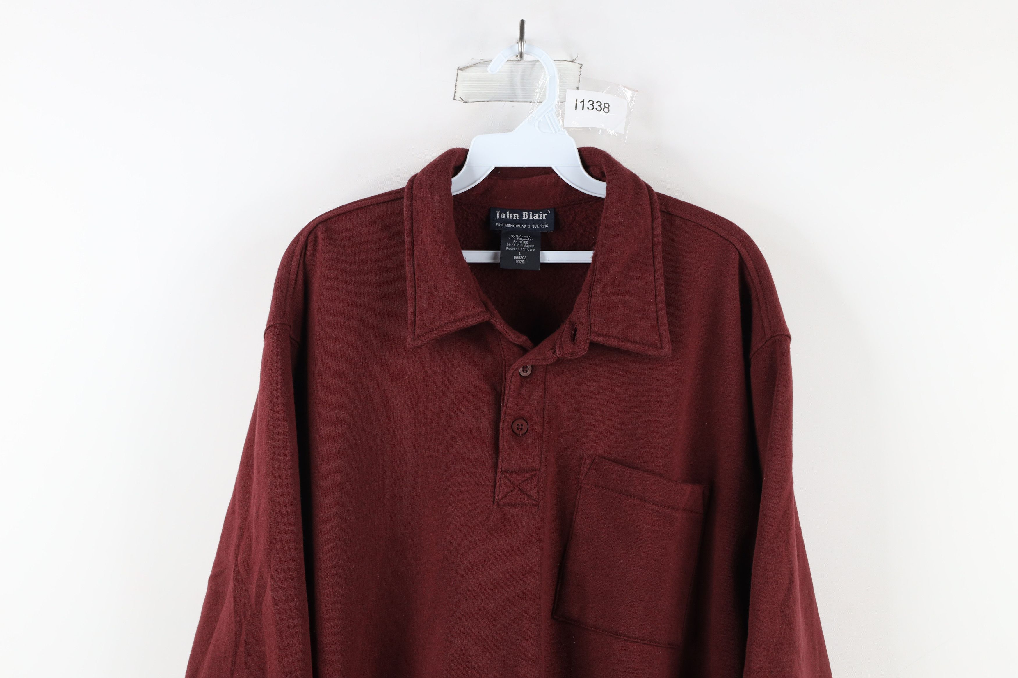 Vintage Vintage 90s Streetwear Collared Pullover Sweatshirt Red Size US L / EU 52-54 / 3 - 2 Thumbnail