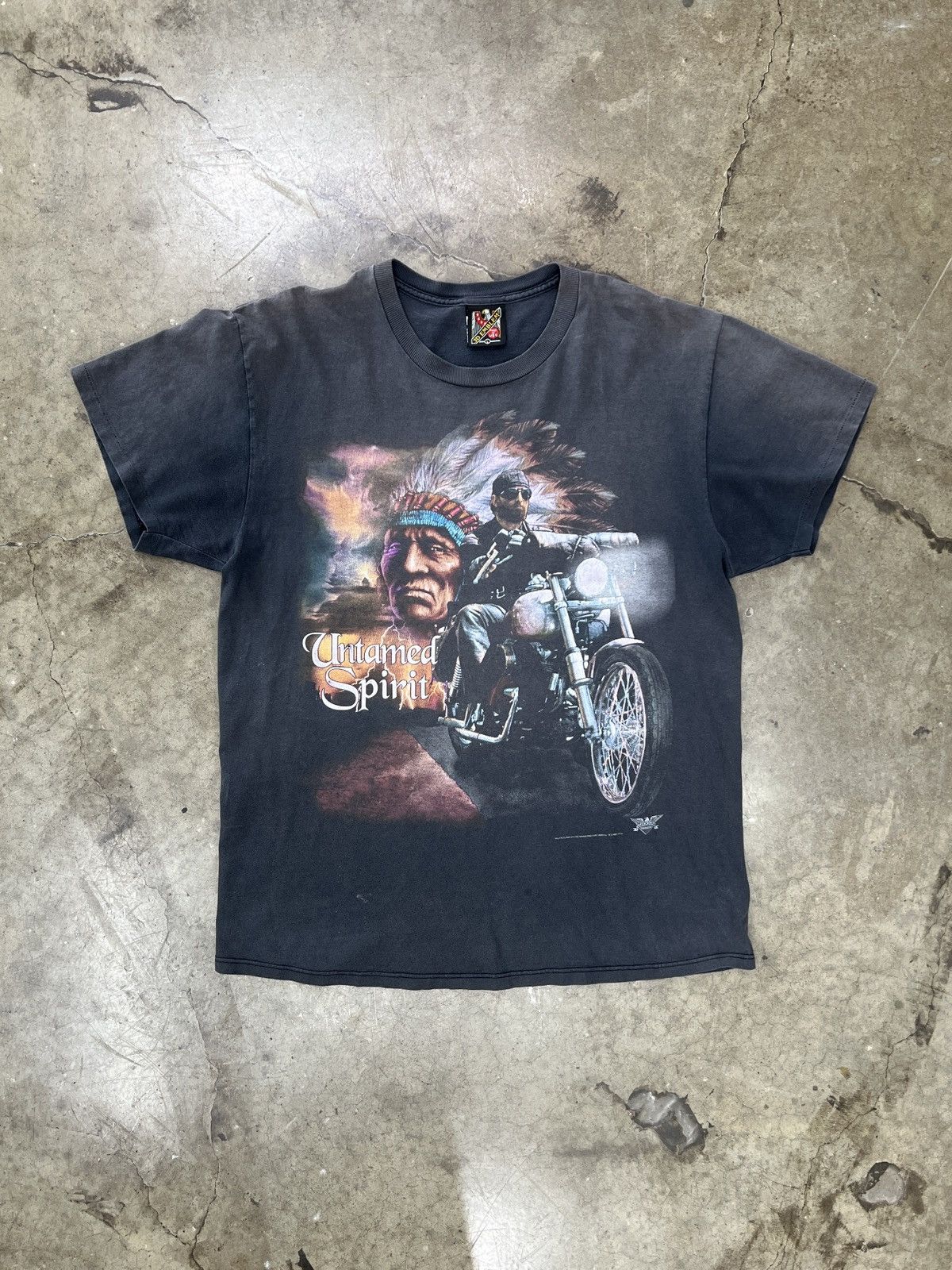 Harley Davidson Vintage 3D Emblem Untamed Spirit Motorcycle Native Tee Large Size US L / EU 52-54 / 3 - 2 Thumbnail