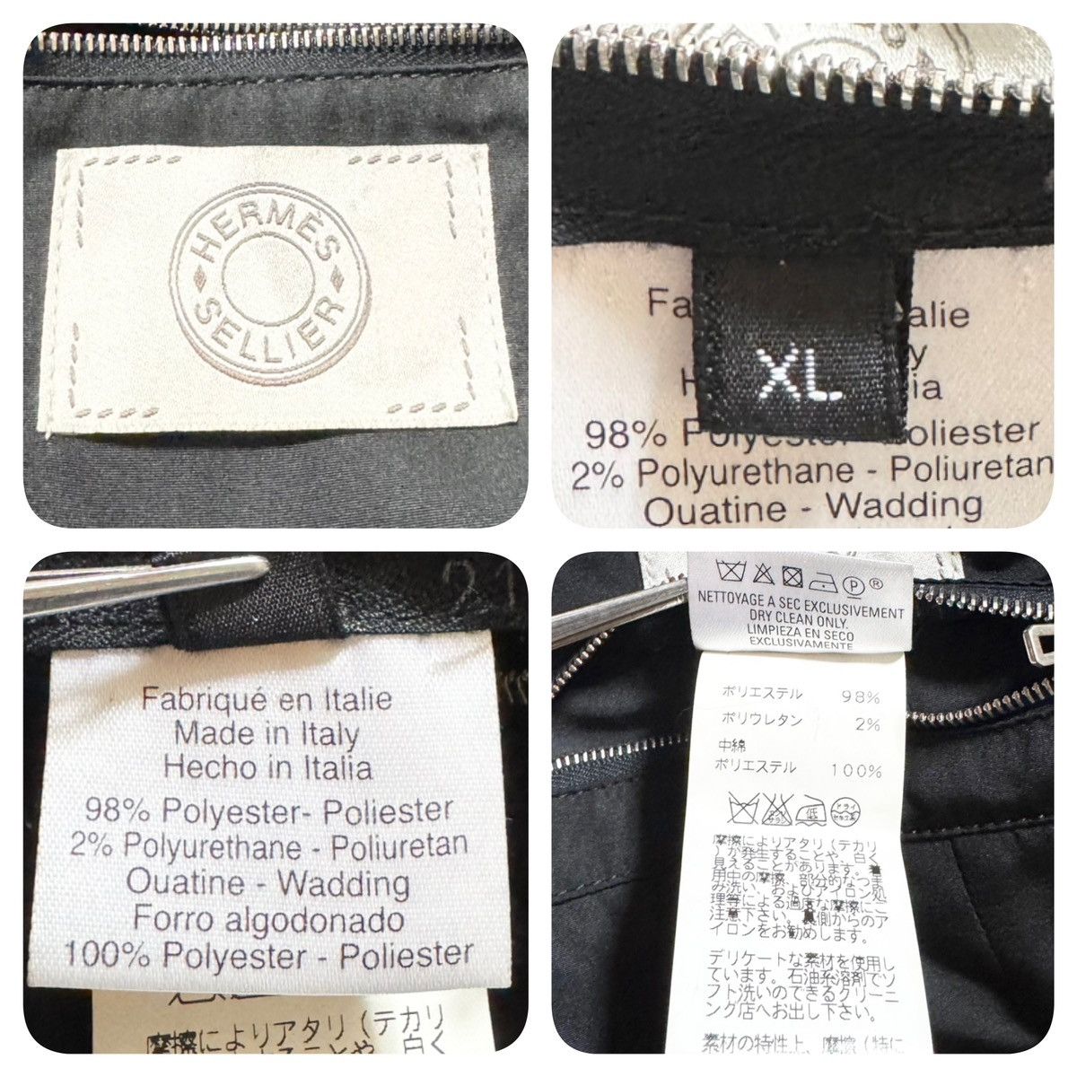 Hermes Hermes W-ZIP padded nylon jacket XL black HERMES puffer Size US XL / EU 56 / 4 - 2 Thumbnail