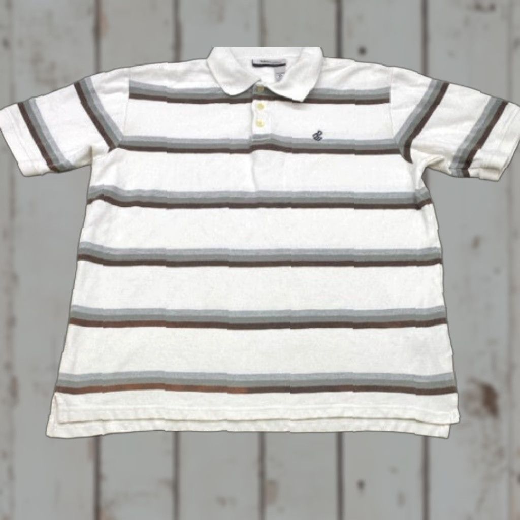 Rocawear Rocawear Polo Shirt Men's XL Short Sleeve White Striped 100% Cotton Polo Shirt XL Rocawear Men Size US XL / EU 56 / 4 - 1 Thumbnail