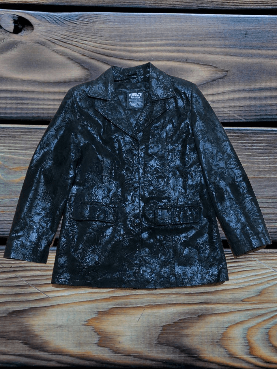 Versace Versace Vintage Textured Geometrical Jacket Size US L / EU 52-54 / 3 - 1 Thumbnail