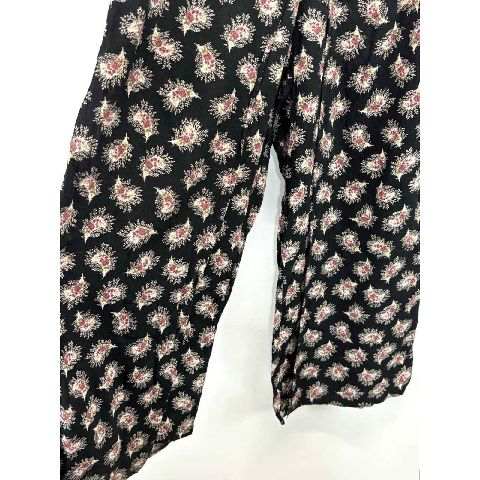 Vintage Denim & Supply Ralph Lauren Pants Women L Wrap Wide-Leg Floral Elastic Waist Size 36" / US 14 / IT 50 - 4 Thumbnail