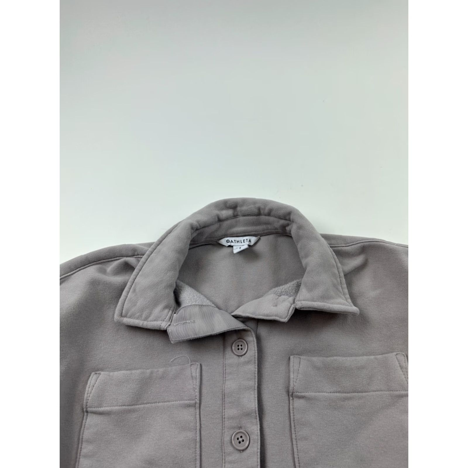 Athleta Athleta Shacket Womens XL Purple Fleece Retroplush Long Sleeve Button Up Shirt Size XL / US 12-14 / IT 48-50 - 2 Thumbnail