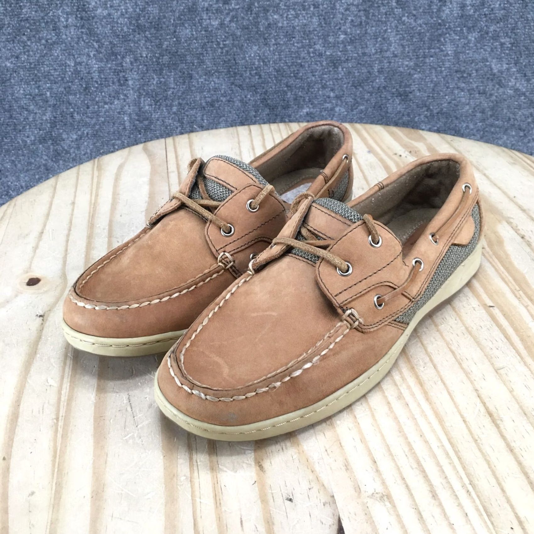 Vintage Arizona Jean Co Boat Shoes Womens 10 M Brown Leather Lace Up Casual Shoes Size 32" / US 10 / IT 46 - 3 Thumbnail