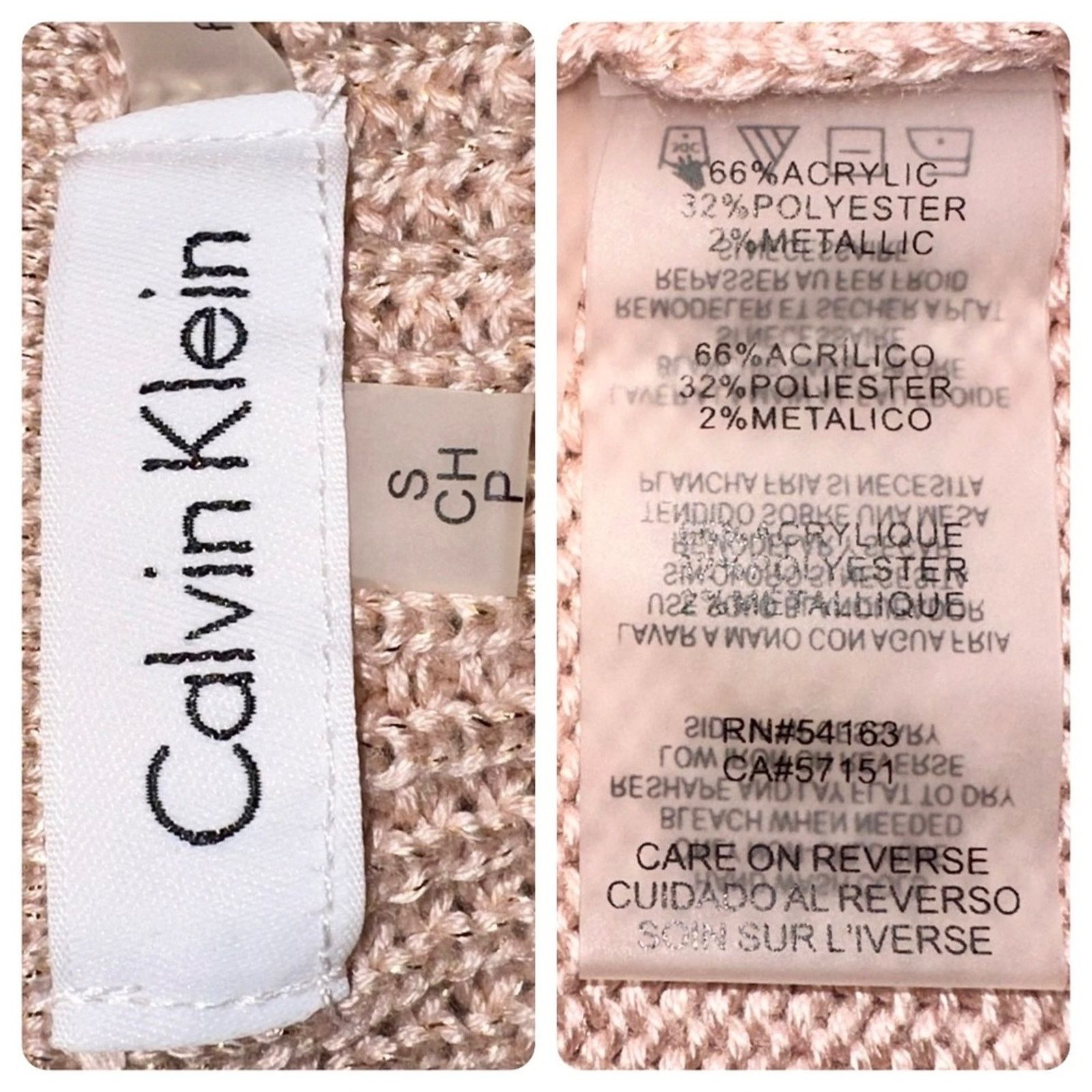 Calvin Klein Calvin Klein Women's Pink Cowl Neck Sweater, Size Small Size S / US 4 / IT 40 - 5 Thumbnail