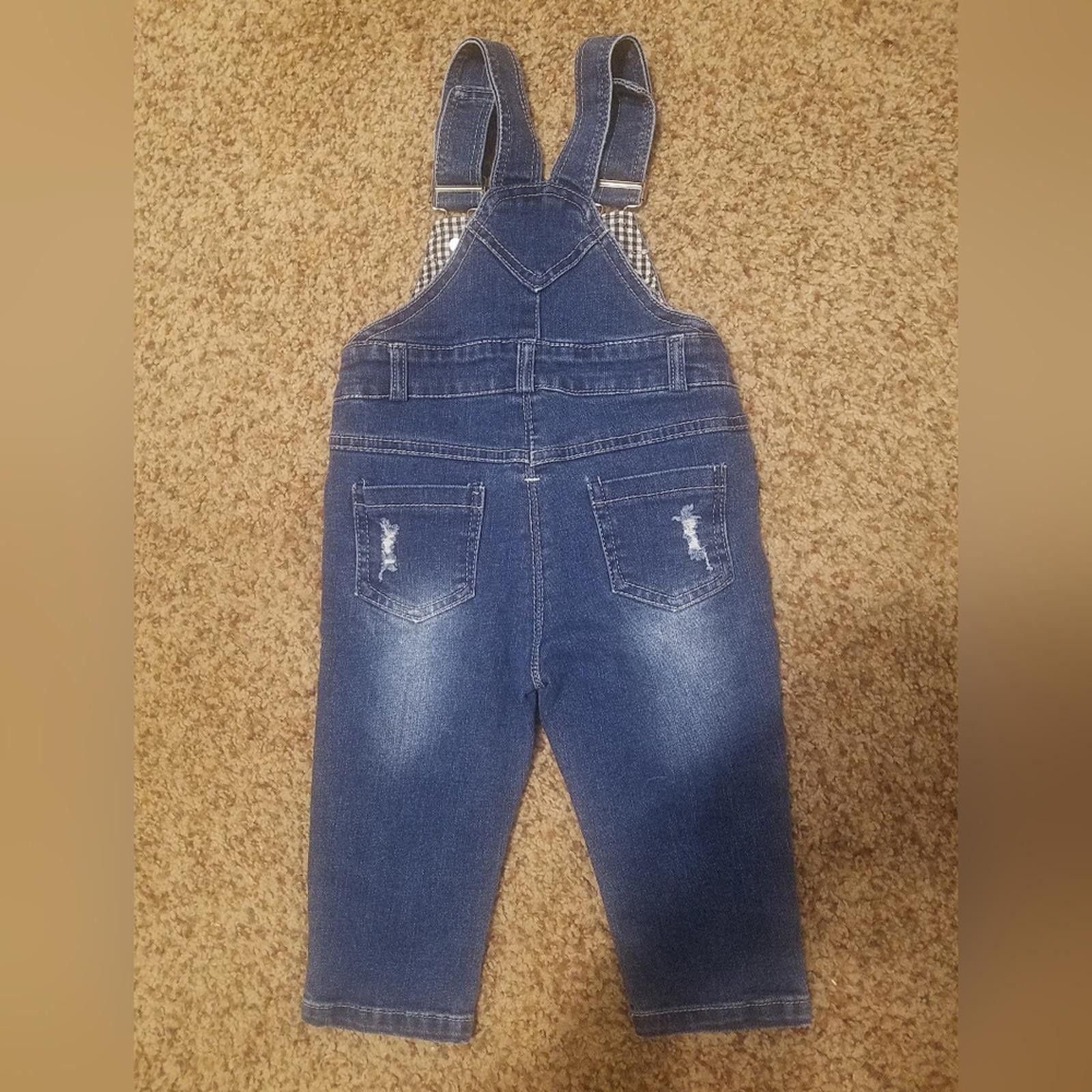 Designer Kidscool Space Blue Denim Overalls Size 4T Size US 26 / EU 42 - 2 Thumbnail