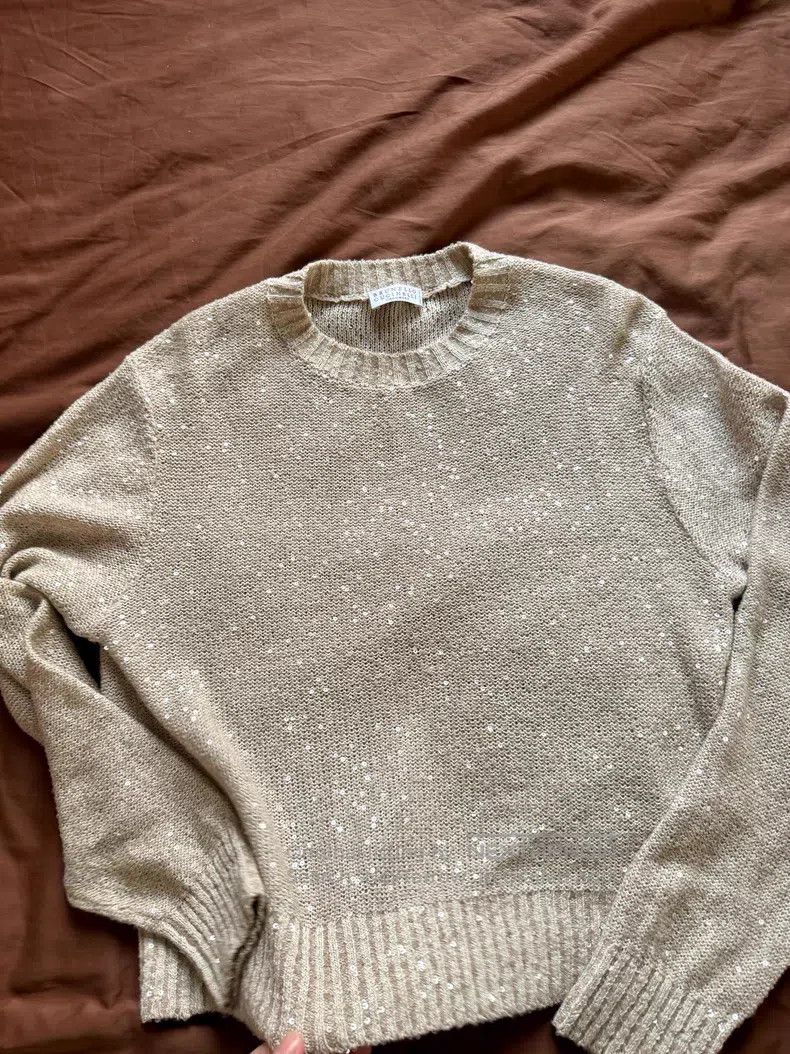 Brunello Cucinelli Brunello Cucinelli All Sequin Linen + Cashmere + Silk Knit Size M / US 6-8 / IT 42-44 - 4 Thumbnail