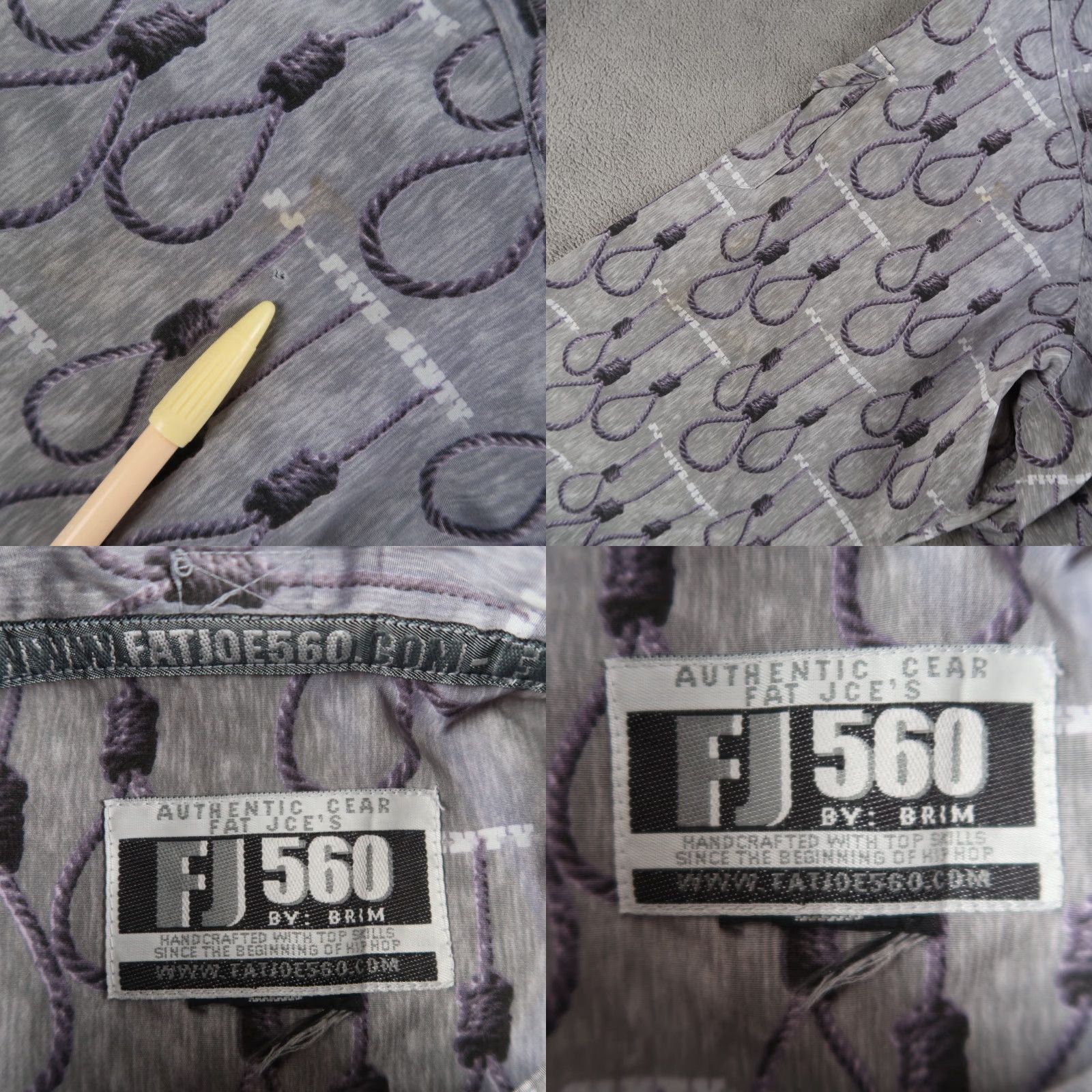 Roper VINTAGE FJ 560 Fat Joe Long Sleeve Shirt 2XL Gray Polyester Button-Up Graphic Print Hip Hop 90s Mens Size US XXL / EU 58 / 5 - 8 Thumbnail