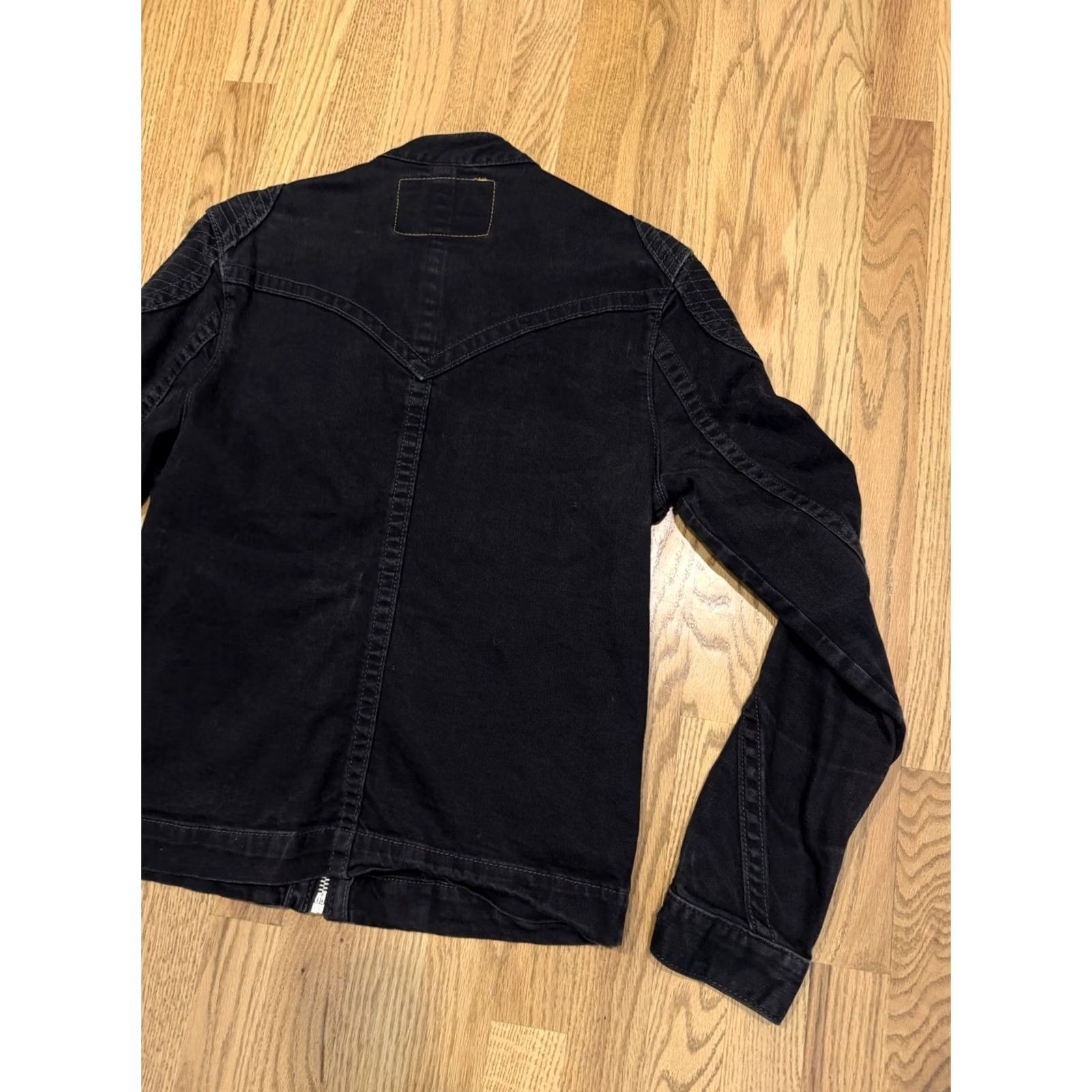 True Religion VINTAGE True Religion Moto Jacket Mens S Black Denim Motorcycle Biker Zip Pockets Size US S / EU 44-46 / 1 - 4 Thumbnail
