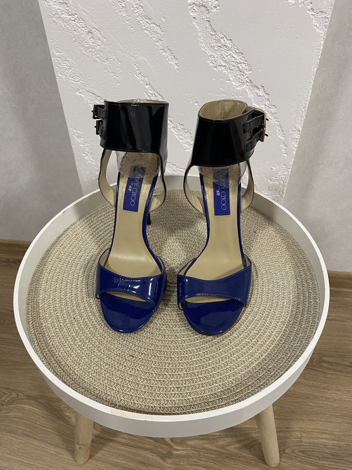 Jimmy Choo Jimmy Choo x H&M Patent Leather Hills blue and black Sz: 38 Size US 8 / IT 38 - 1 Thumbnail