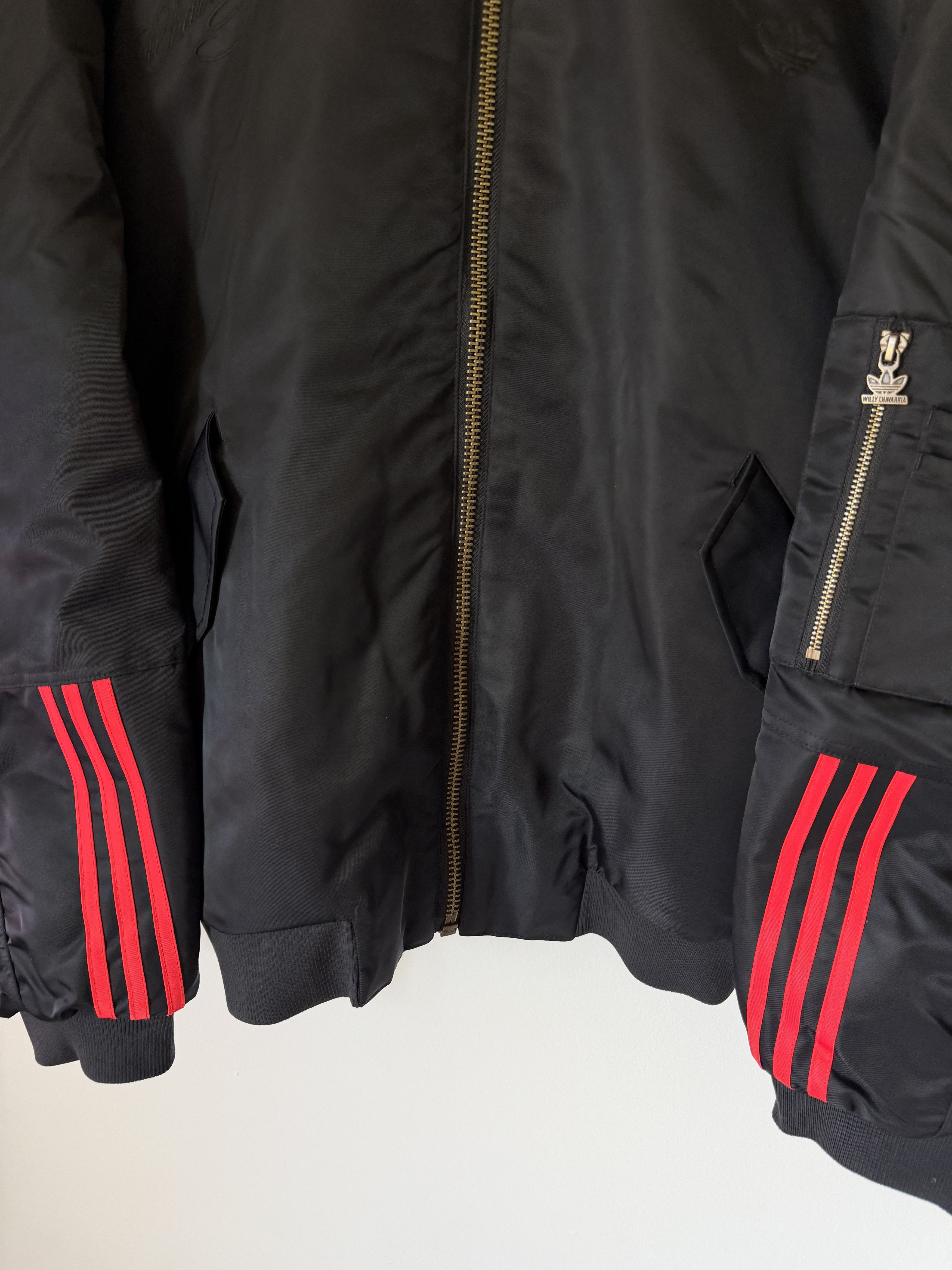 Adidas × Willy Chavarria Willy Chavarria Adidas Satin Bomber Jacket in Black Size US XL / EU 56 / 4 - 3 Thumbnail
