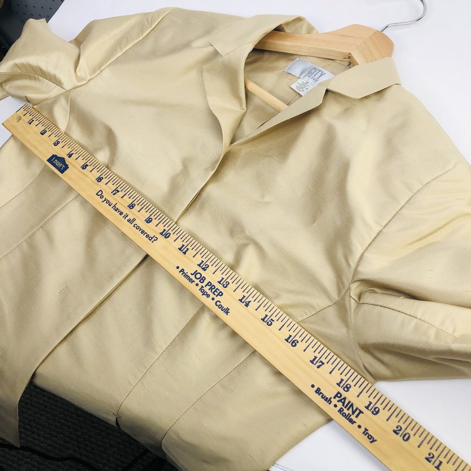 DKNY City DKNY Champagne Silk Jacket Size 12 Quiet Luxury Size XL / US 12-14 / IT 48-50 - 6 Thumbnail
