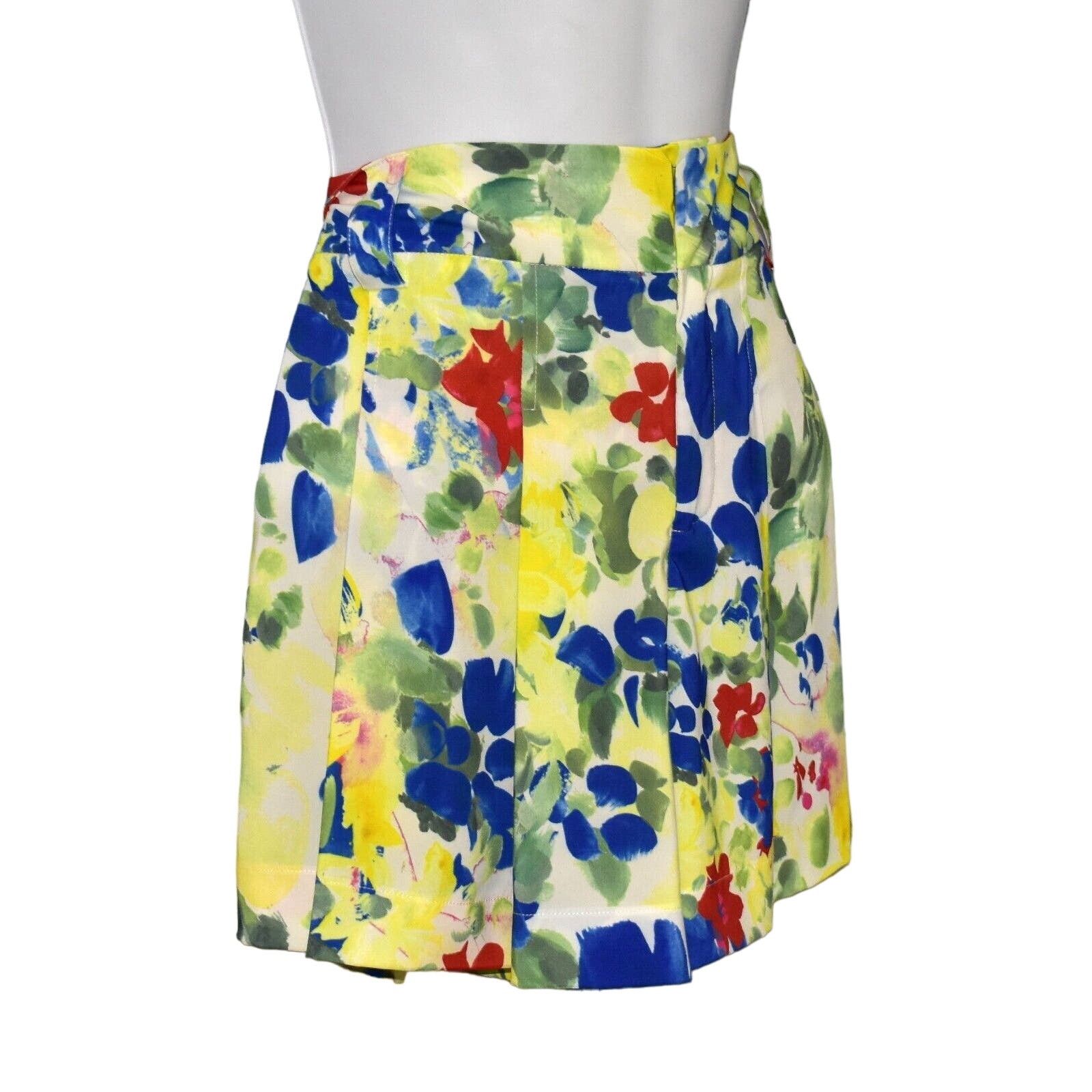 Alice + Olivia ALICE + OLIVIA Pleated Multicolor Floral Print Shorts Size S Size 27" / US 4 / IT 40 - 2 Thumbnail