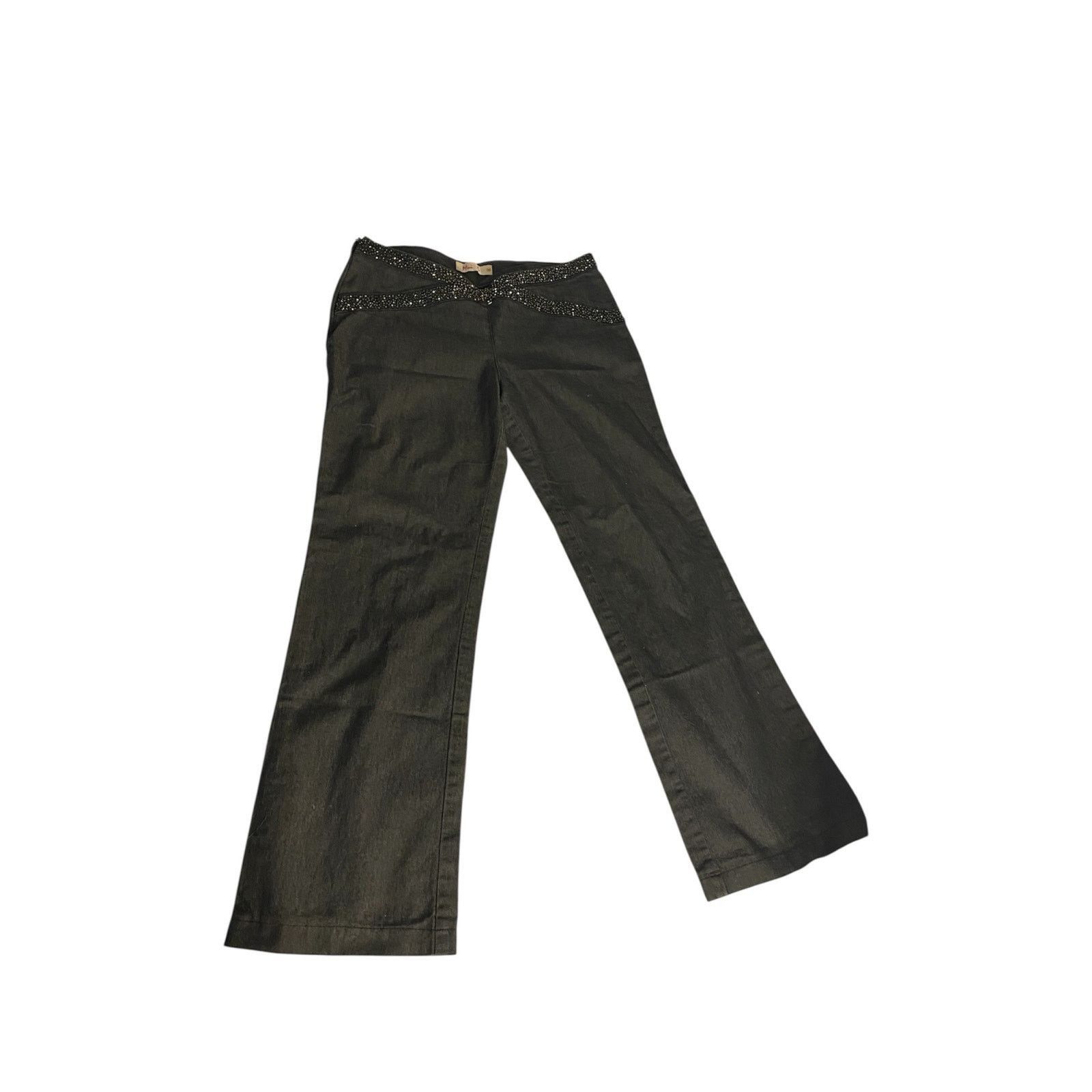 Other Y2K Glam Beaded Waist Black Bootcut Pants Masi G Size Medium Size 30" / US 8 / IT 44 - 2 Thumbnail