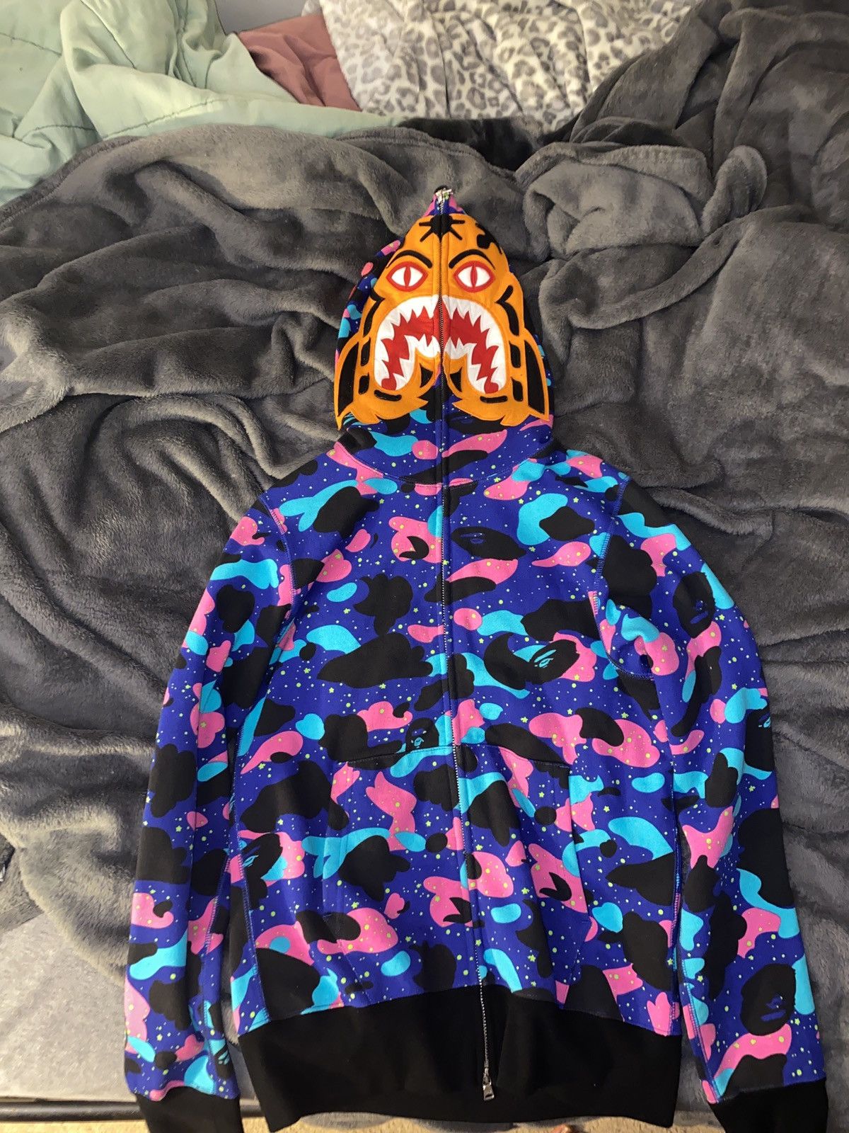 Bape Bape x Kid Cudi Tiger Full Zip Hoodie | Grailed