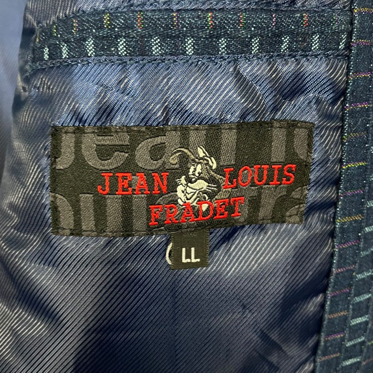 Other Nice Design Jean Louis Pradet Patterned Blue Denim Jacket Size US L / EU 52-54 / 3 - 17 Thumbnail