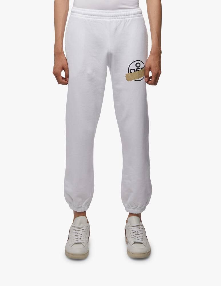 Off-White White Tape Diagonals Logo Sweatpants Size 36" / US 14 / IT 50 - 2 Thumbnail