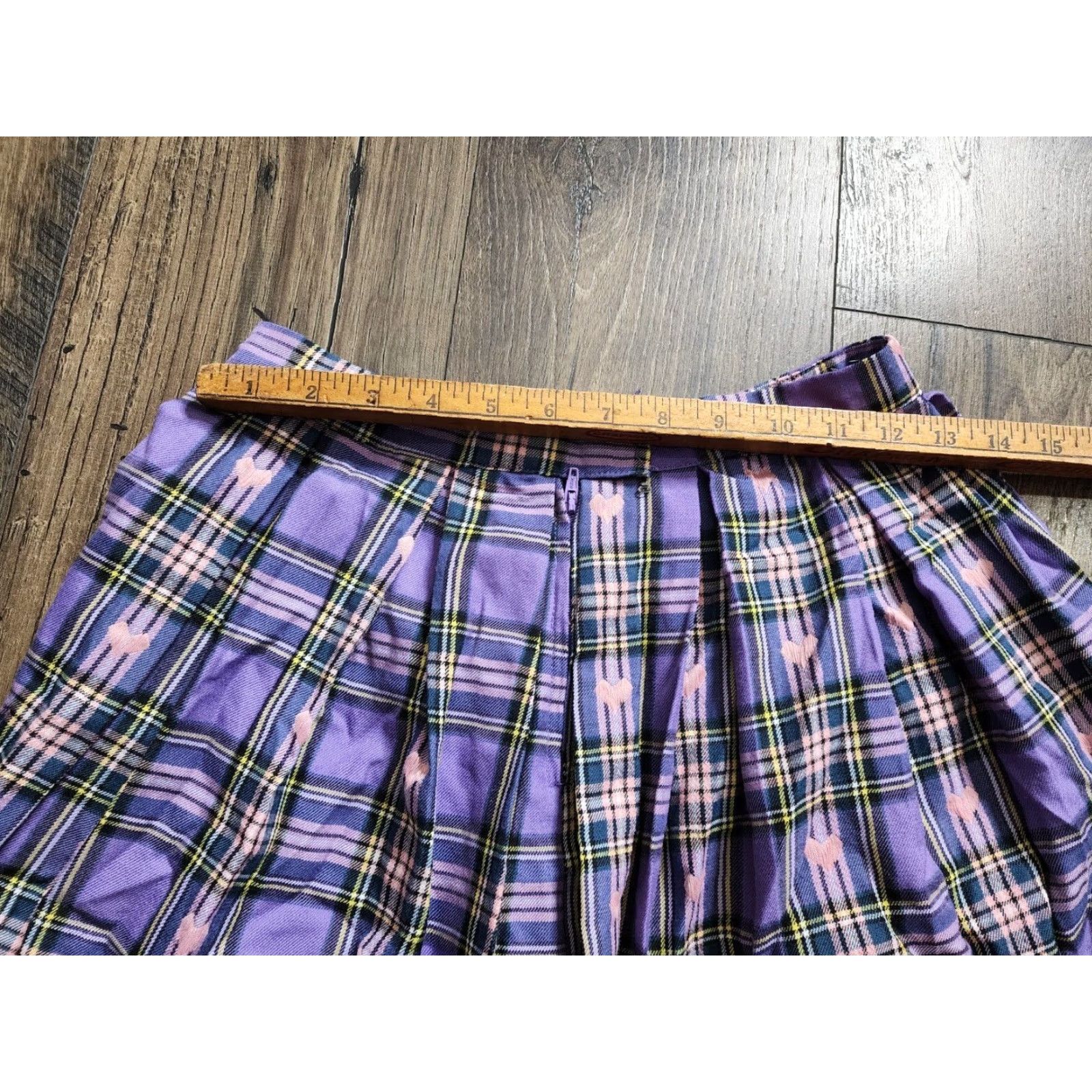 Hot Topic HOT TOPIC Skirt Mini Purple Plaid S Women Short Casual Party/Cocktail Buckle Vintage No Size 28" / US 6 / IT 42 - 2 Thumbnail