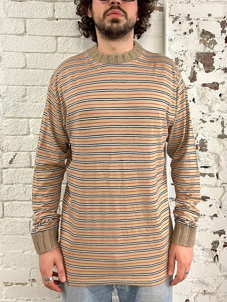 Dolce & Gabbana 2000s Dolce & Gabbana Striped Beige Sweater Size US L / EU 52-54 / 3 - 2 Thumbnail