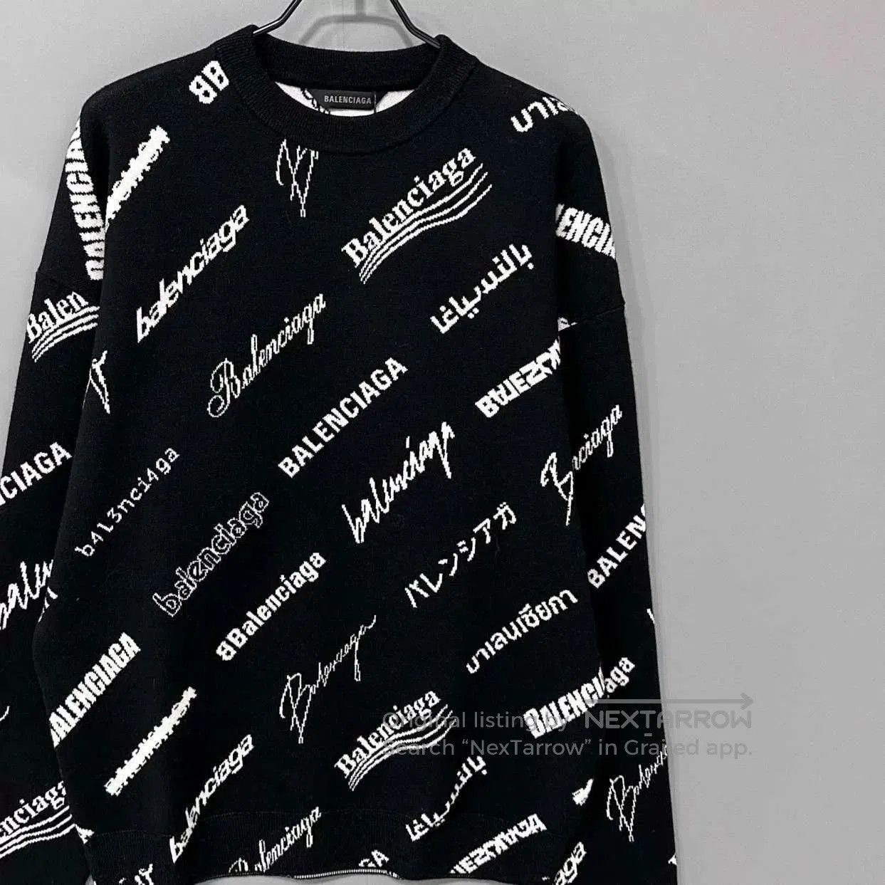 Balenciaga balenciaga patterned knit sweater in black. Size US XS / EU 42 / 0 - 2 Thumbnail