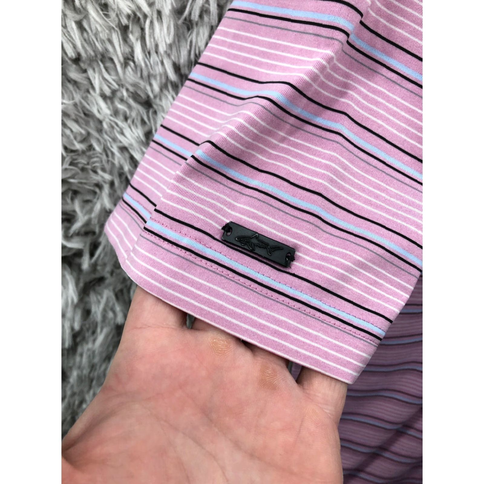 Vintage Greg Norman The Shark ML 75 Golf Polo L Pink Striped 3 Button Play Dry Shirt Mens Golf Polo Regular Shirt Size US L / EU 52-54 / 3 - 2 Thumbnail