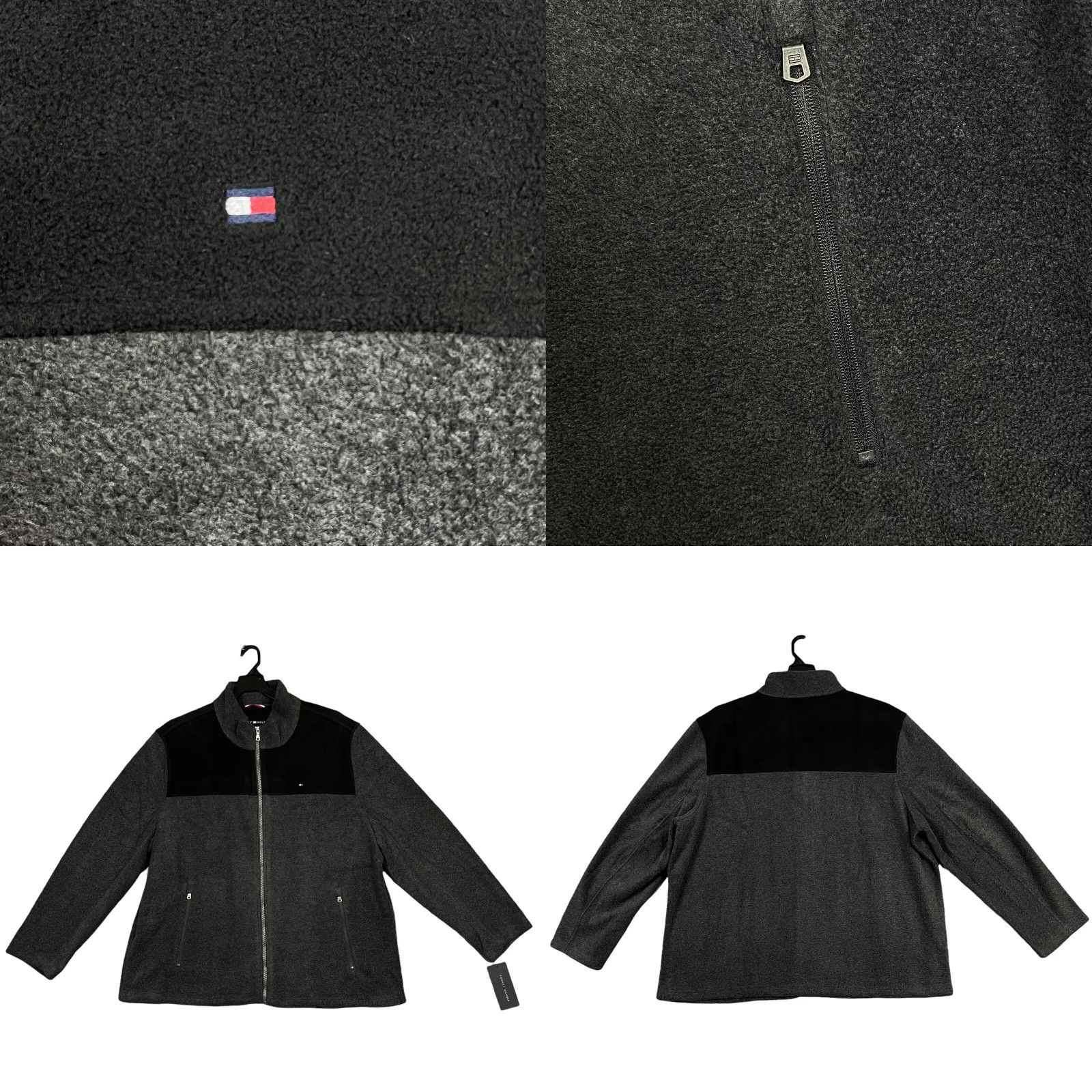Tommy Hilfiger Tommy Hilfiger Mens Full Zip Polar Fleece Jacket 2XL Gray Black Zippered Pockets Size US XXL / EU 58 / 5 - 8 Thumbnail