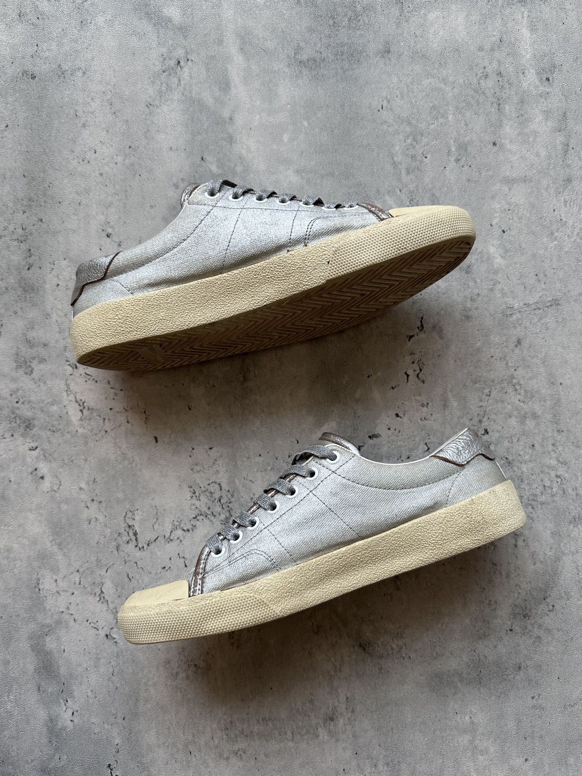 Saint Laurent Paris HEDI SLIMANE | SL/37 “METALLIC” COURT CLASSIC LOW TOP Size US 7 / EU 40 - 8 Thumbnail