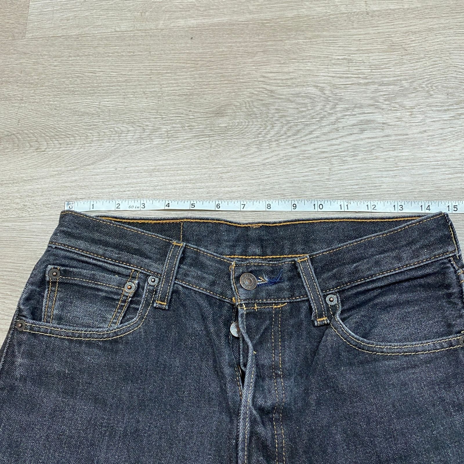 Levi's Levi's 501 Black Button Fly Straight Leg Jeans Men's 30x27 Size US 30 / EU 46 - 5 Thumbnail