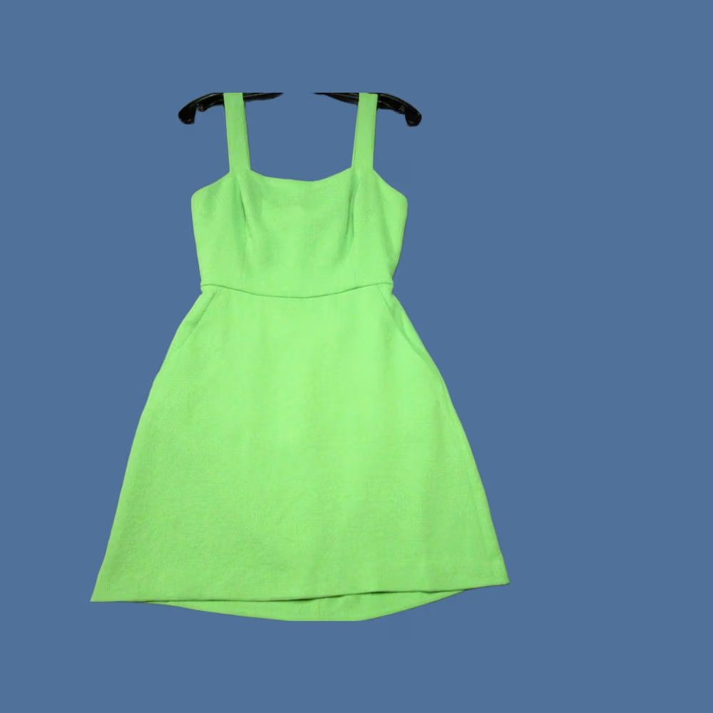 Wilfred Dress Womens 2 Green Mini Aritzia Tie Keyhole Back Cut Out Square Neck Dress