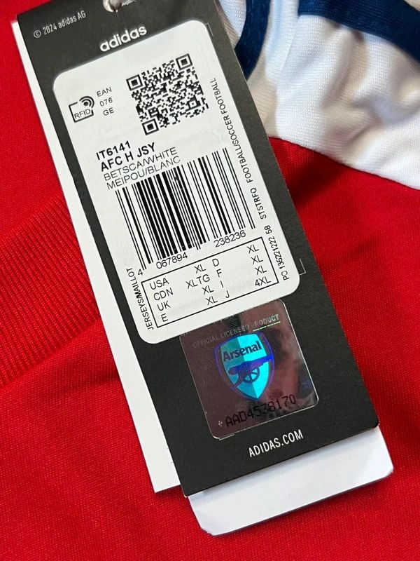 Adidas 2024 - 2025 Home Adidas Arsenal soccer jersey Size US XL / EU 56 / 4 - 4 Thumbnail