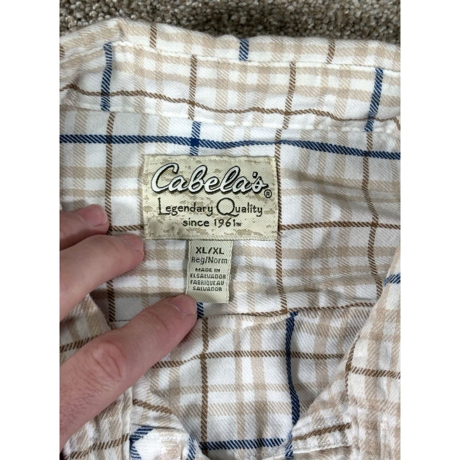 Vintage VINTAGE Cabela's Flannel Shirt Plaid Western Pearl Snap White 100% Cotton Men’s XL Shirt Mens XL Size US XL / EU 56 / 4 - 3 Thumbnail