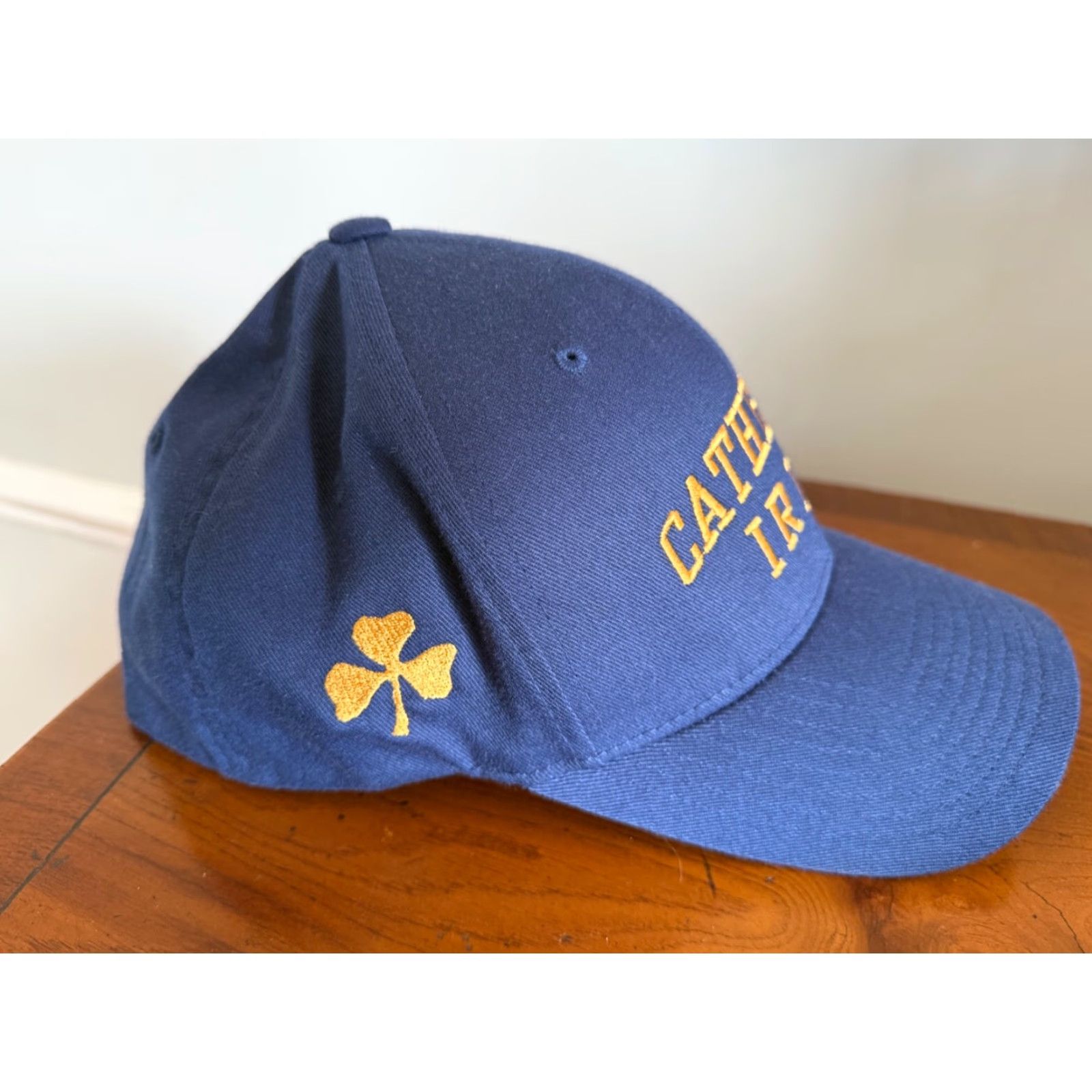 Vintage VINTAGE Cathedral High School Irish Hat S/M Blue Flexfit Baseball Cap Men Flex fit Size ONE SIZE - 3 Thumbnail