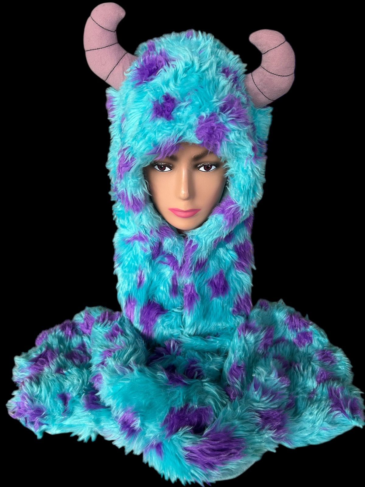 Japanese Brand × Kapital × Vintage Very Rare Monsters Inc Fur Fluffy Beanie Scarf Hats Size ONE SIZE - 3 Thumbnail