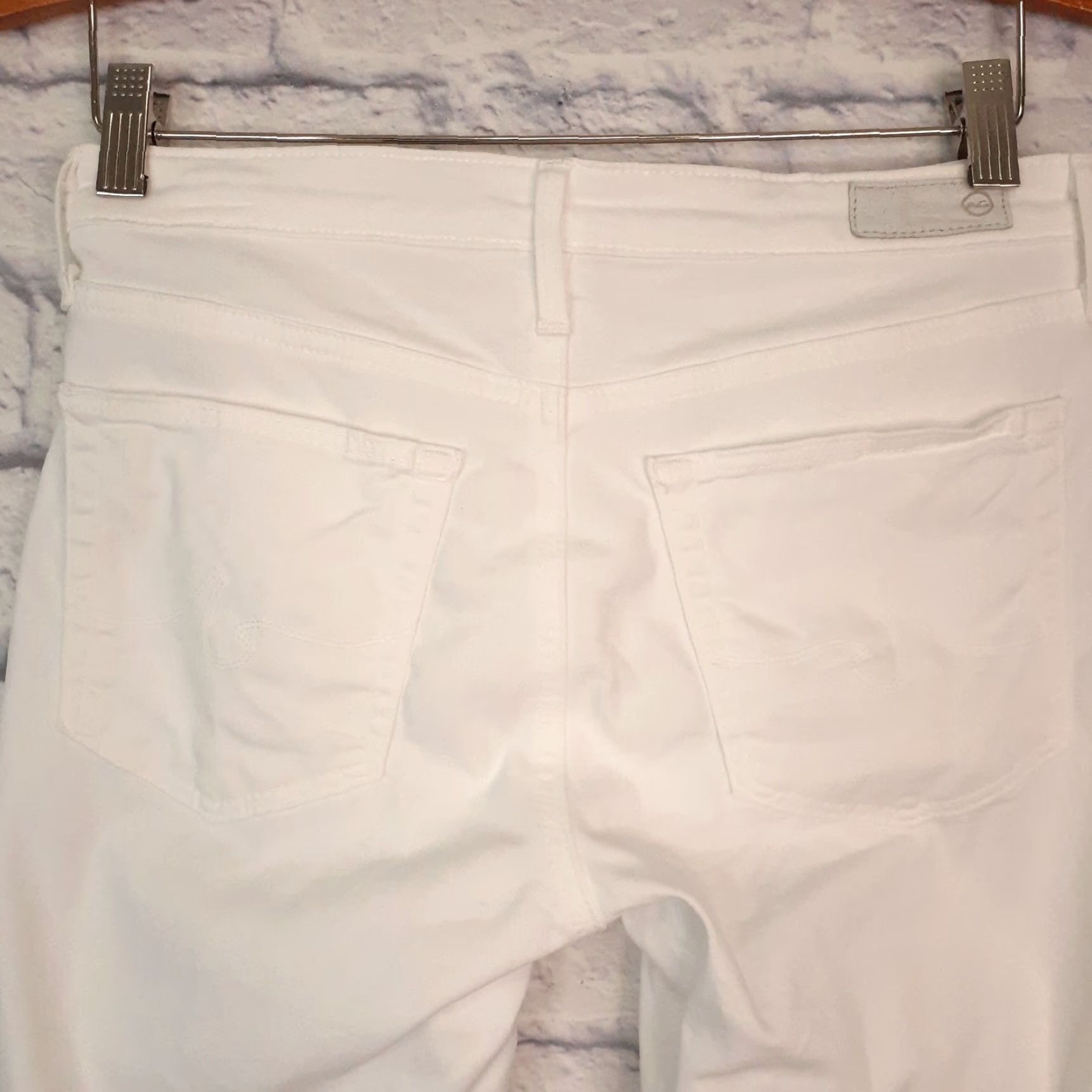 Denime AG Adriano Goldschmied Jeans Skinny White Denim 29x31 Adults Womens 29 31 Zip Button Fly Slim Fit Regular Size 29" - 3 Thumbnail