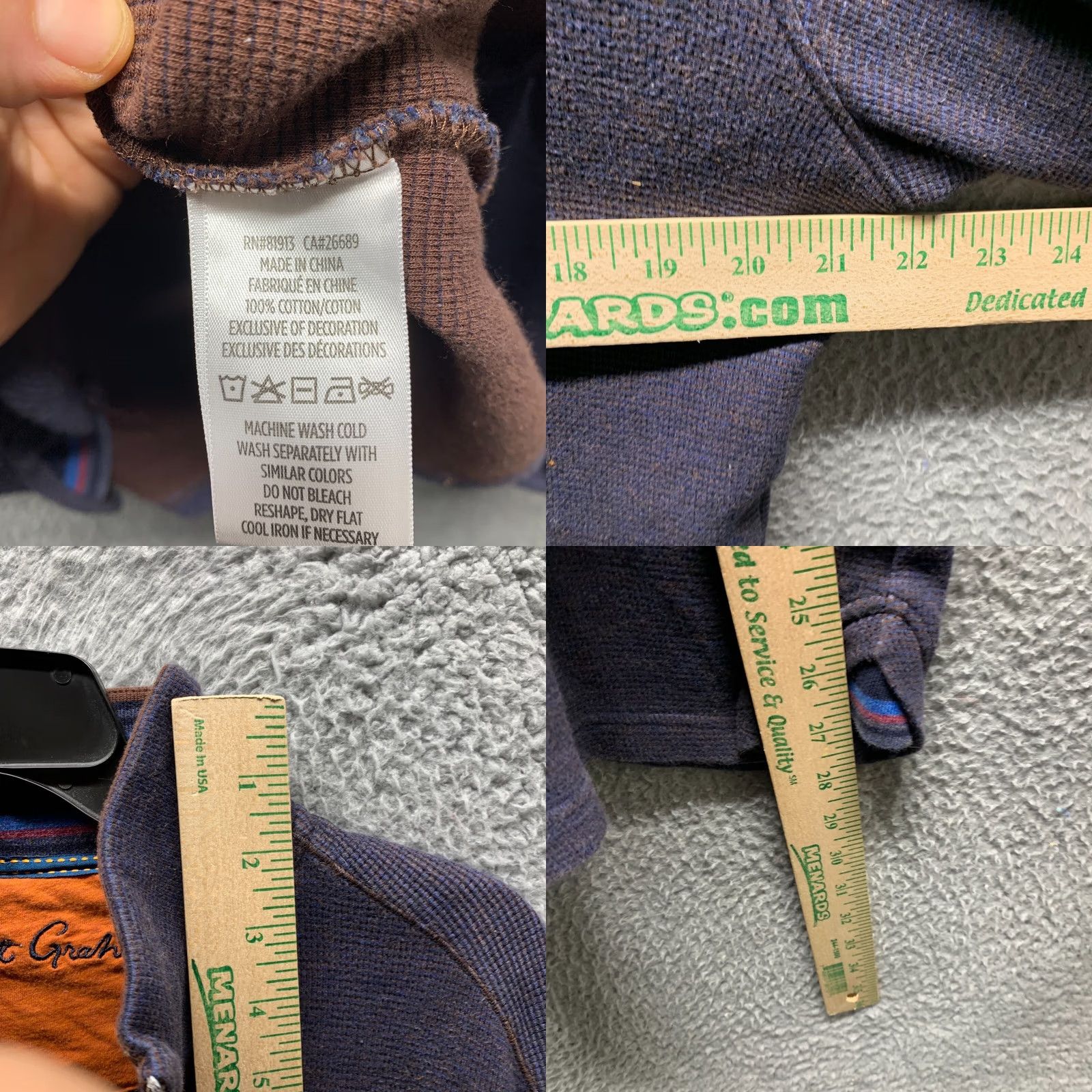 Robert Graham Robert Graham Sweater Adult Large Blue 1/4 Zip Mens Pullover Cotton Thermal 90s Size US L / EU 52-54 / 3 - 8 Thumbnail